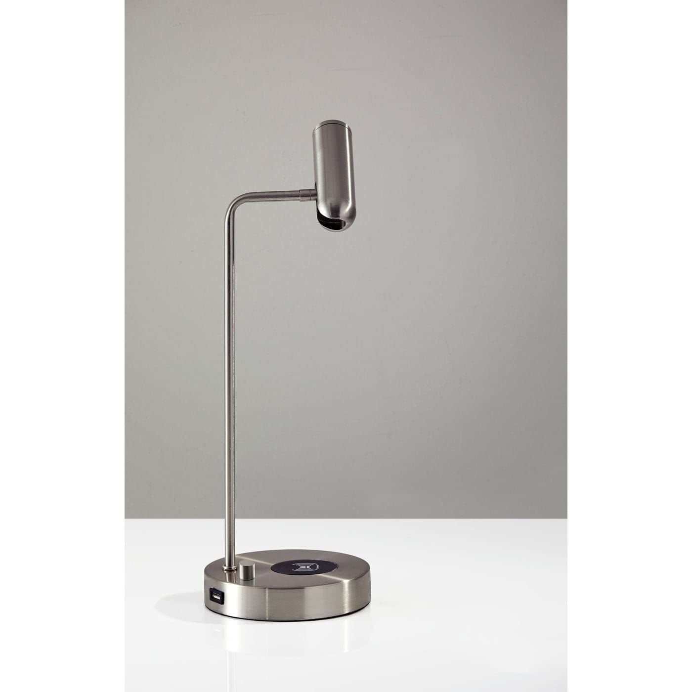 Adesso 3162-22 Kaye LED Desk Lamp with Wireless Charger - 7W Energy Efficient LED Light, 5W Qi Wireless Charging & USB Port - Perfect for Home Office, Study Room & Bedside Nightstand Lighting