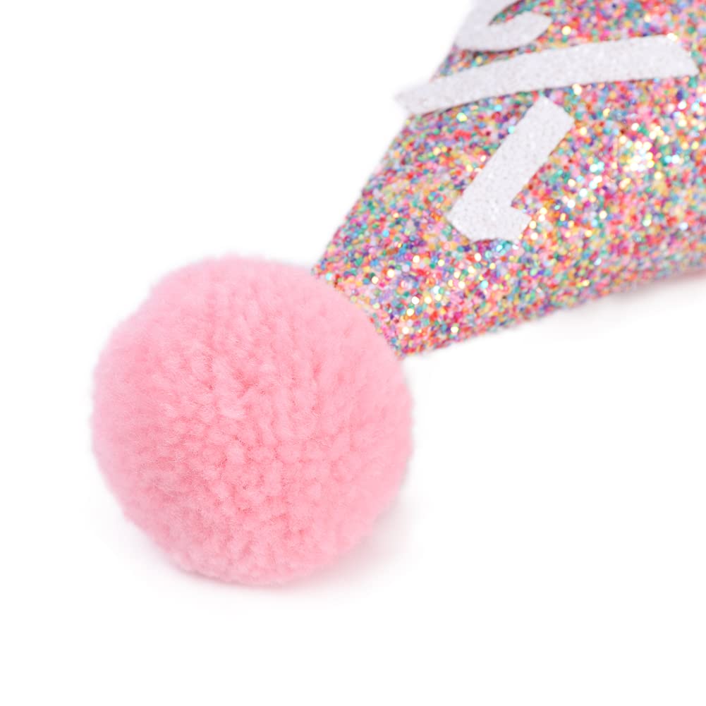 Glitter Rainbow Cone Birthday Hat - Fun Party Decorations for Kids & Adults | Perfect for Birthday Celebrations, Festivals & Themed Events