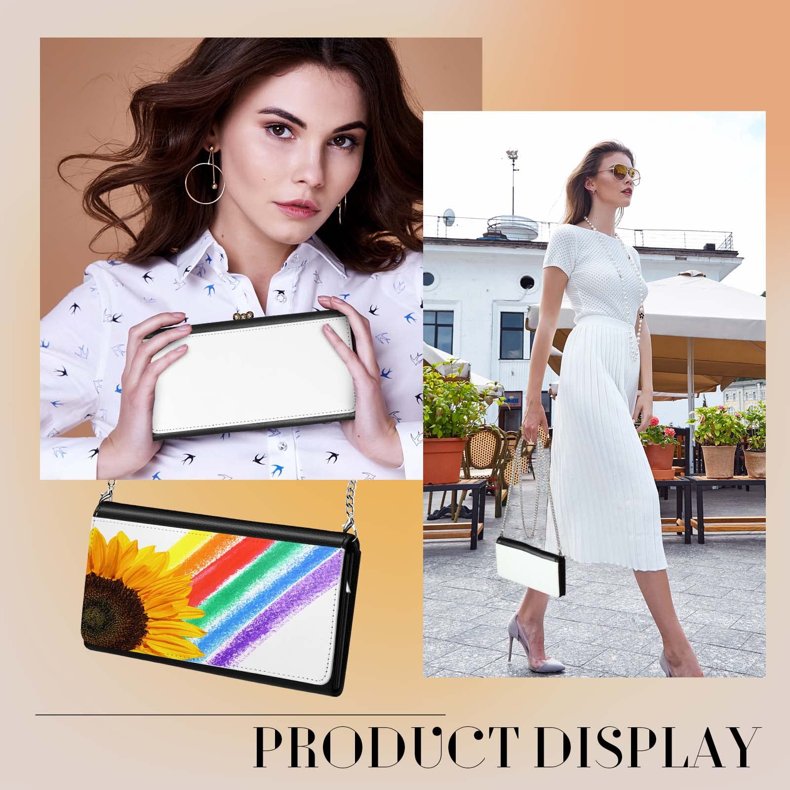 LEIFIDE Sublimation Blank Wallet for Women - DIY Heat Transfer Purse with Chain, White 5-Layer Makeup Bag | Perfect for Custom Gifts, Fashion Accessories & Travel Essentials