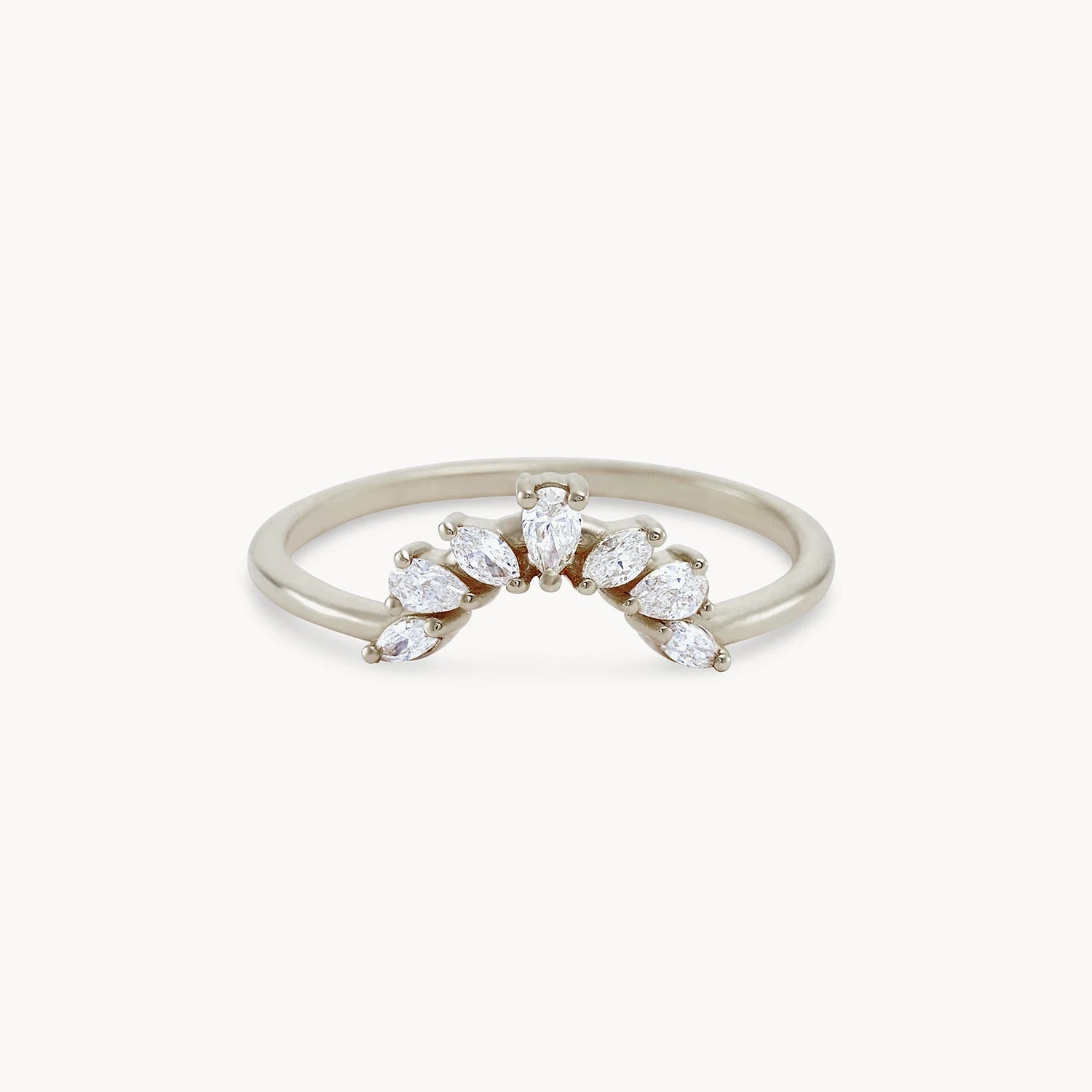 14K White Gold Diamond Band Ring for Women - Elegant Stackable Wedding Ring, Anniversary Gift, or Everyday Jewelry