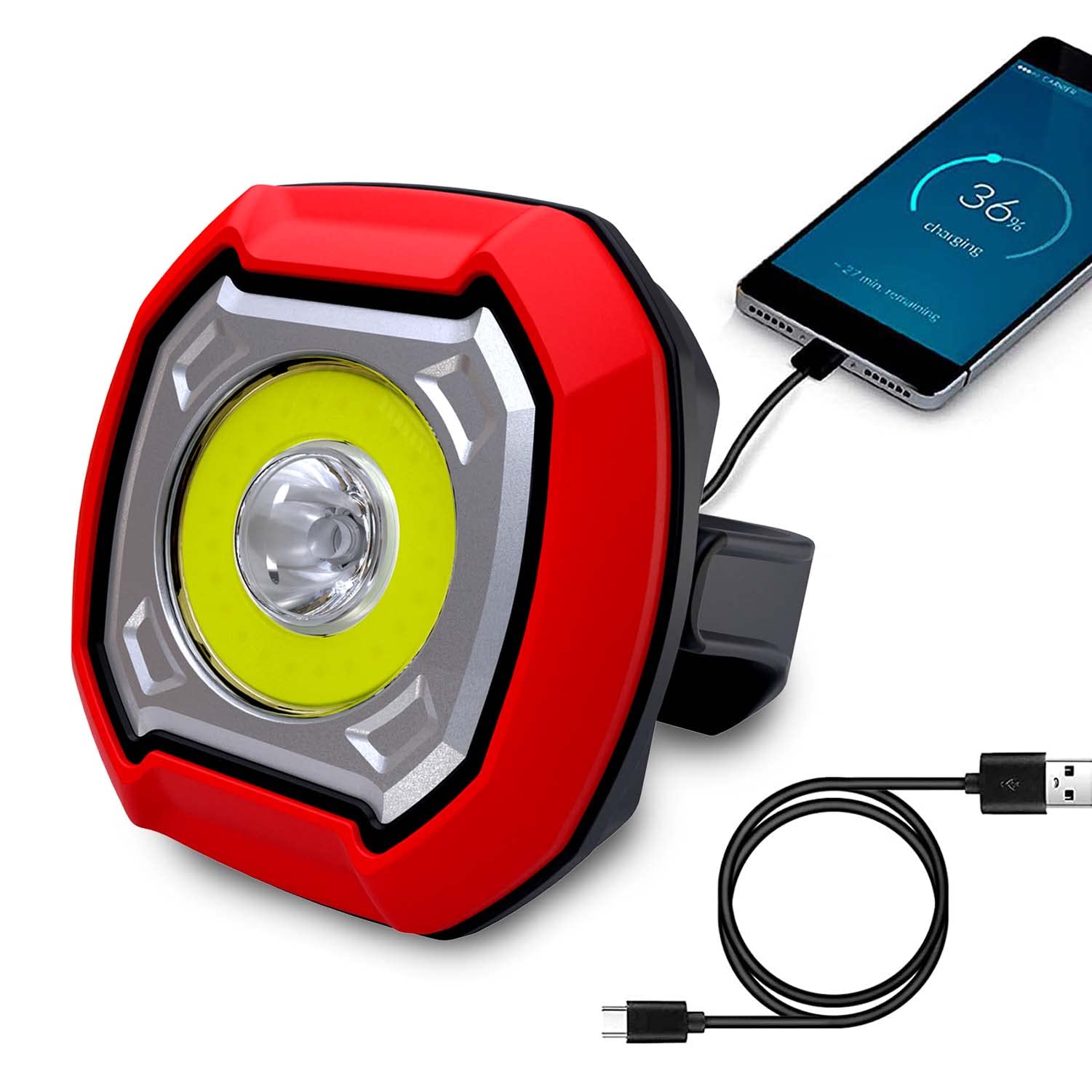 FANT.LUX Rechargeable LED Work Light - 1000 Lumen Portable Magnetic Flashlight with Rotating Stand, Waterproof Camping Lantern for Emergency, Hurricane, Car Repair, Construction, Outdoor Adventures & Home Use