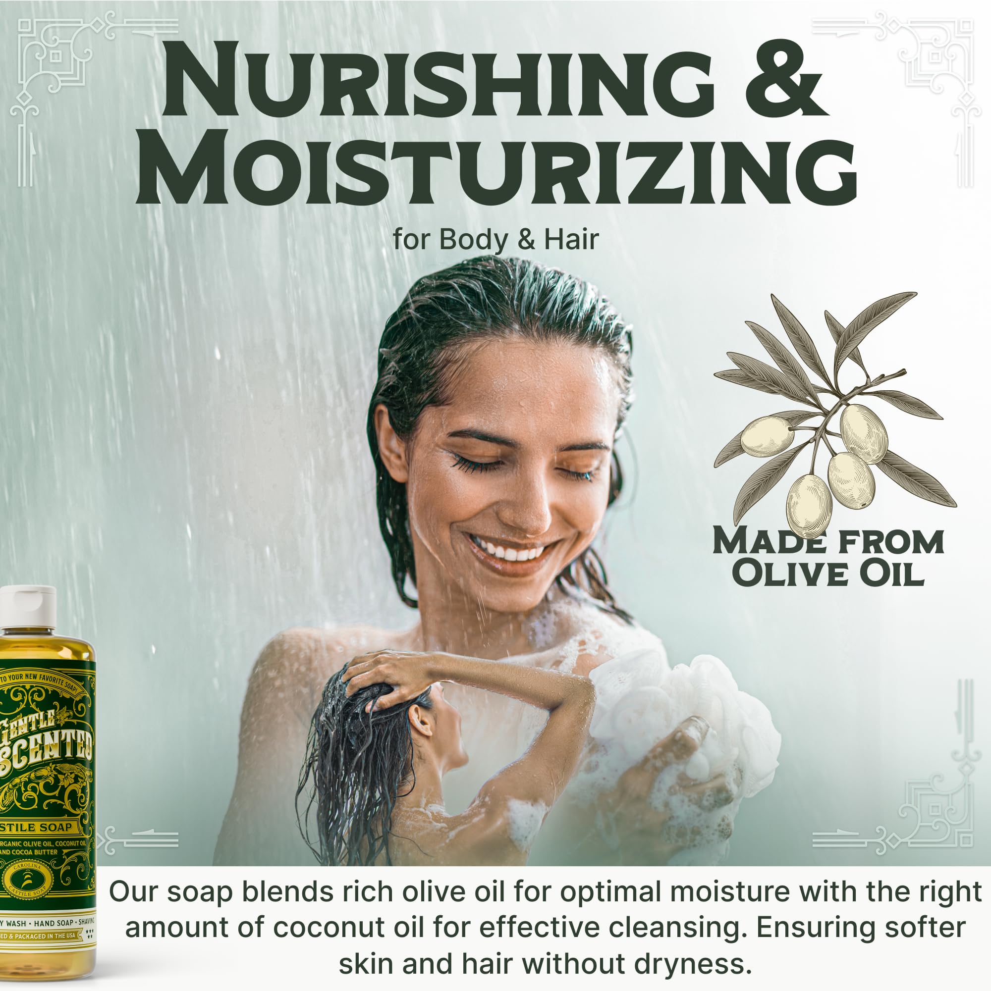 Organic Unscented Castile Soap Liquid - 5 Gallon Bulk Body Wash with High Olive Oil Content | EWG Verified | Gentle for Skin, Hair & Household Cleaning | Perfect for Large Families, Spas & Eco-Conscious Homes