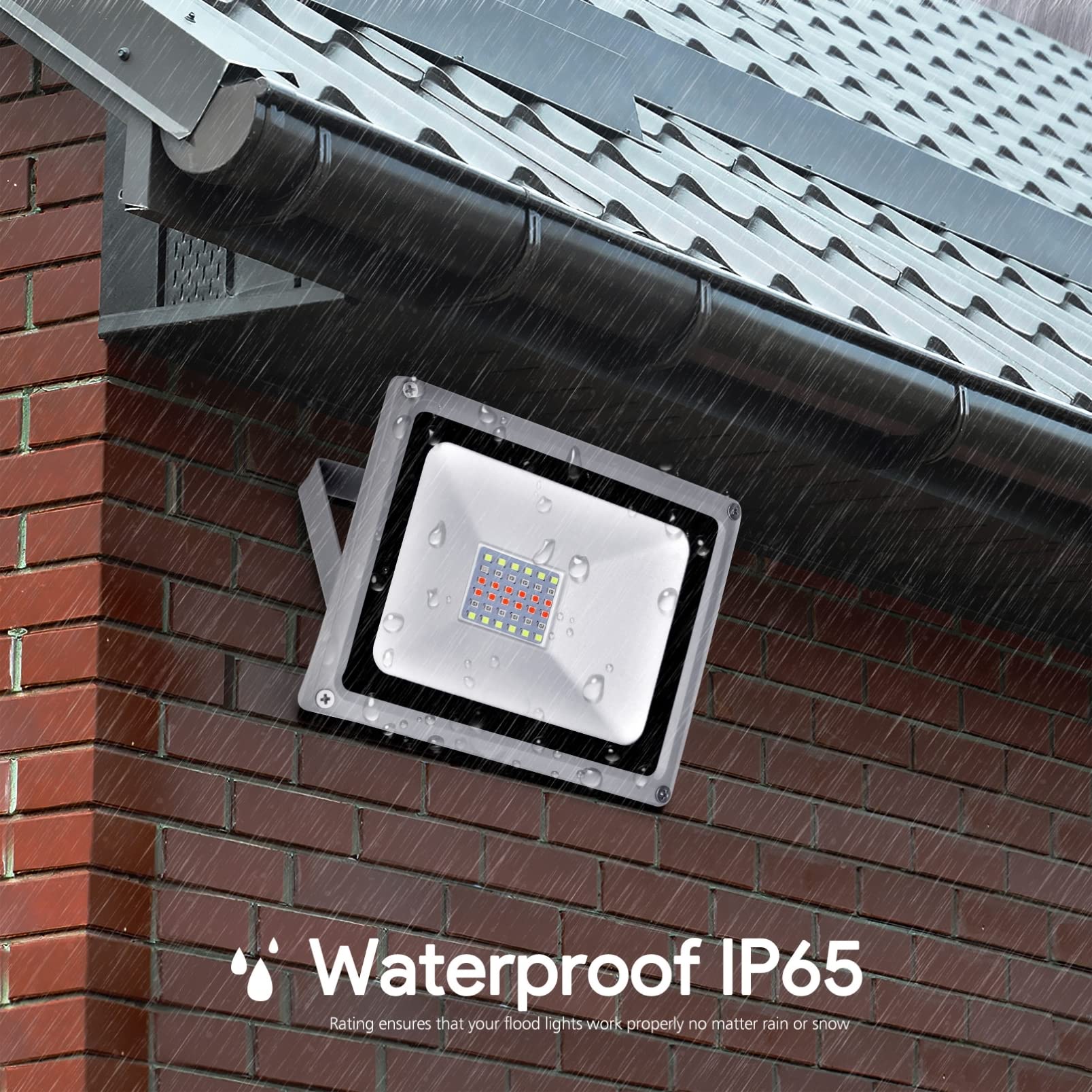 8 Pack 30W LED RGB Floodlights with Remote Control - 16 Colors & 4 Dynamic Modes, IP65 Waterproof Outdoor Security Lights, Dimmable Landscape Wall Spotlights for Garden, Patio, Yard, and Pool Area Lighting