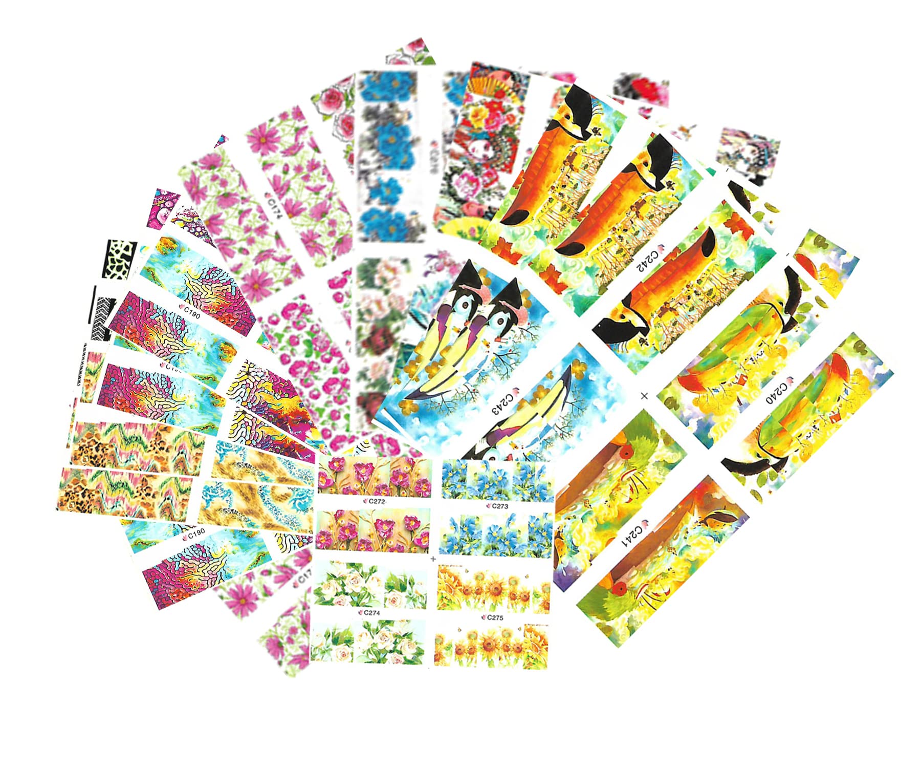 32 Pcs Nail Art Water Decals - DIY Manicure Stickers for Nails, Random Floral & Geometric Designs - Perfect for Home Salon, Parties & Gifts