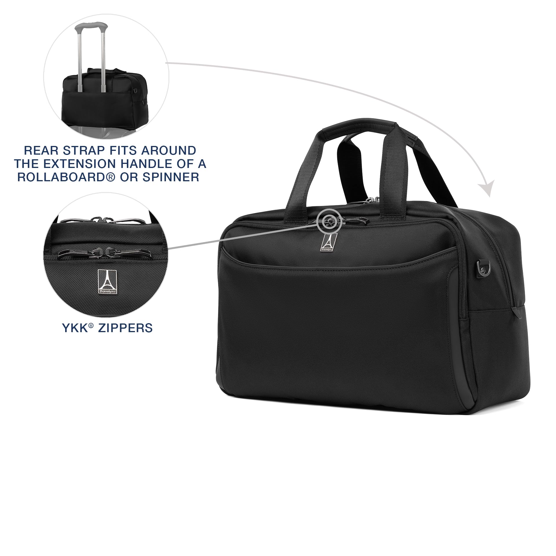 Travelpro Crew Classic Lightweight Softside Underseat Luggage & Travel Tote Bag for Men & Women - Black | Perfect Carry-On for Business Trips & Weekend Getaways