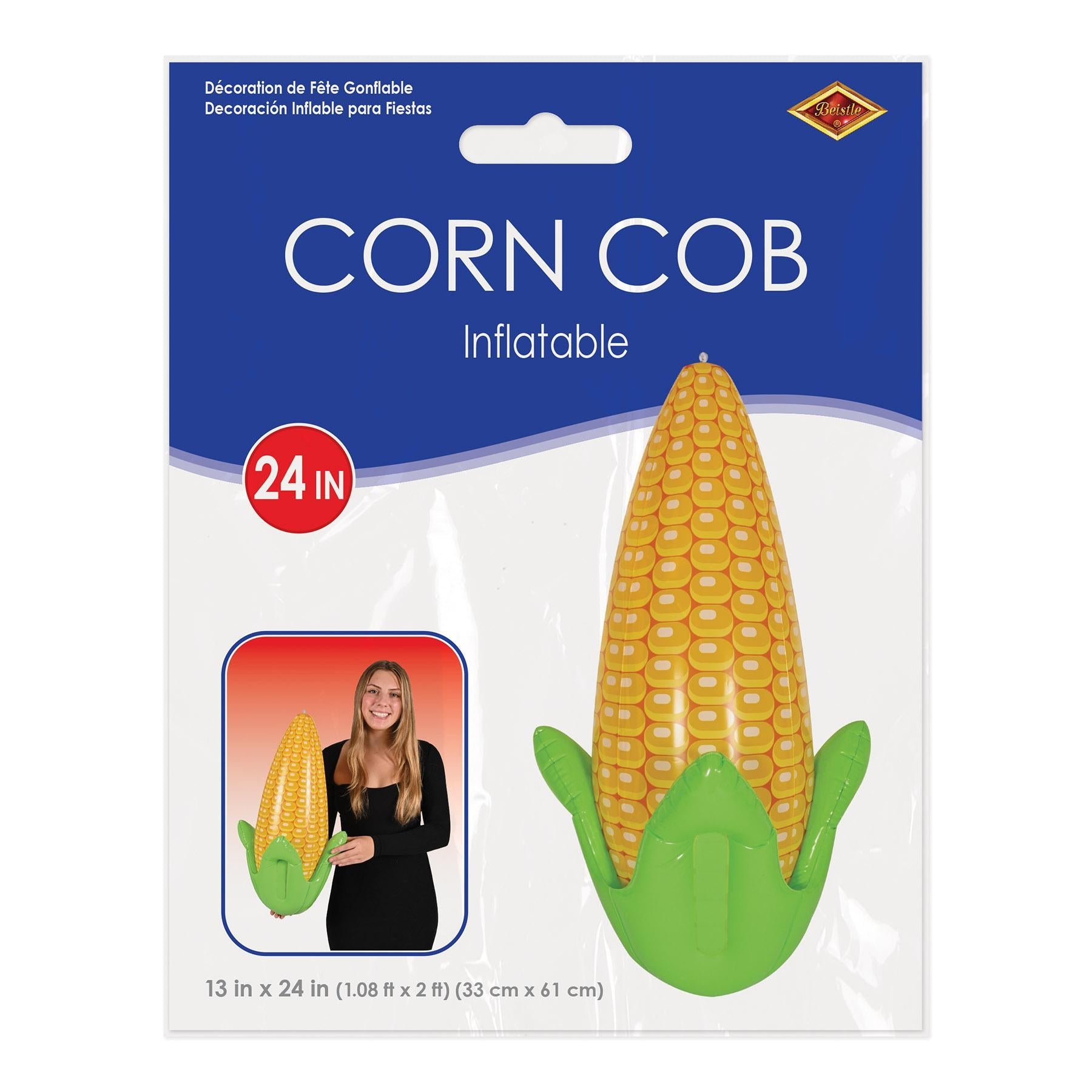 12 Pack Beistle Inflatable Corn Cob Decorations - Fun Thanksgiving Party Supplies for Home, Office & Outdoor Decor