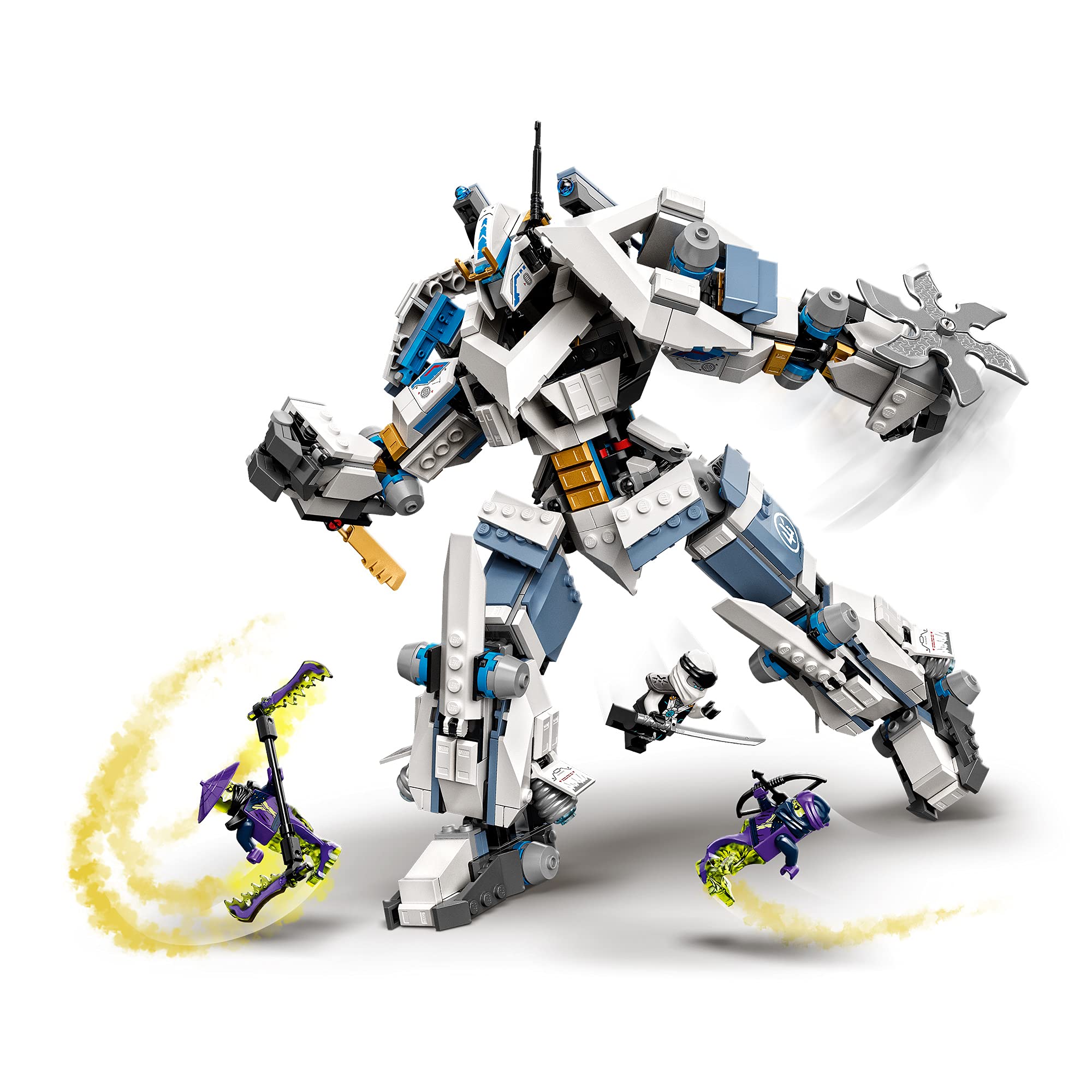 LEGO 71738 Ninjago Zane's Titan Robot Battle Set - Action-Packed Ninja Robot Toy with Jay Dorado & Zane Minifigures vs Ghost Warriors - Perfect Gift for Kids Ages 9+ | Epic Ninja Battles & Creative Play