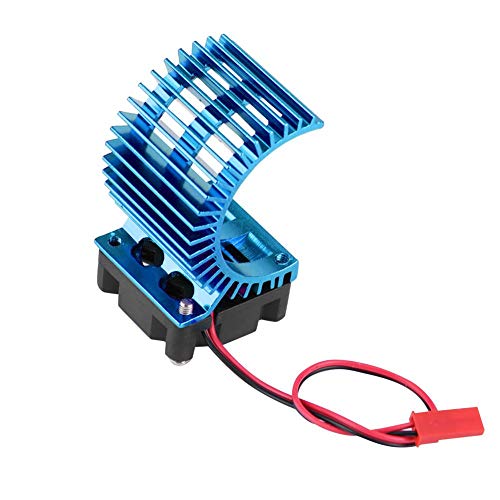 High Performance RC Car Motor Heat Sink with Cooling Fan - Compatible with 540/550 Motors for 1/10 Scale Electric RC Model Cars (Blue) - Essential Cooling Accessory for Racing, Drifting & Off-Road RC Vehicles
