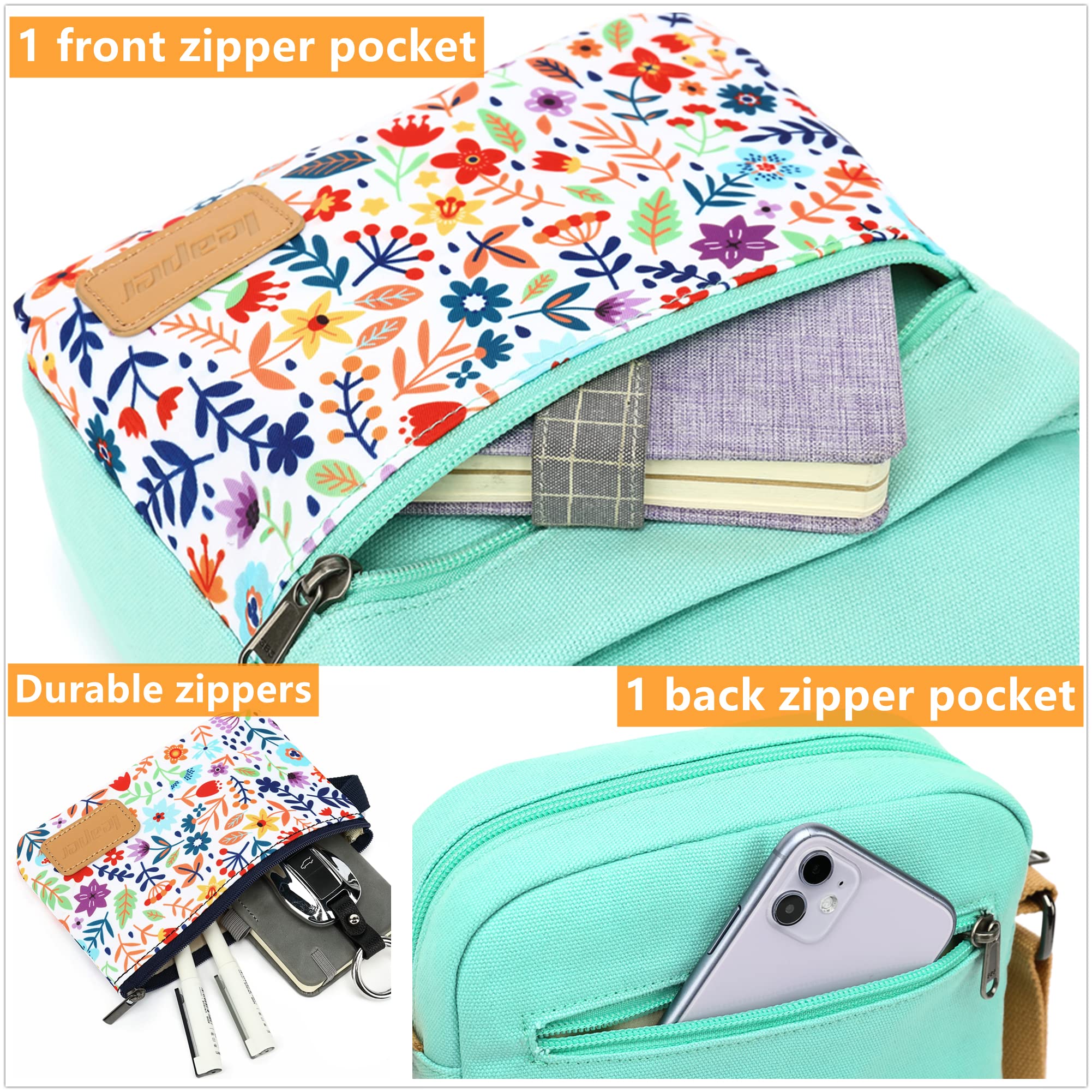 **Leaper Girls Crossbody Purse Set - 2 PCS Canvas Messenger Bags for Women & Kids - Stylish & Lightweight for School, Travel & Daily Use**