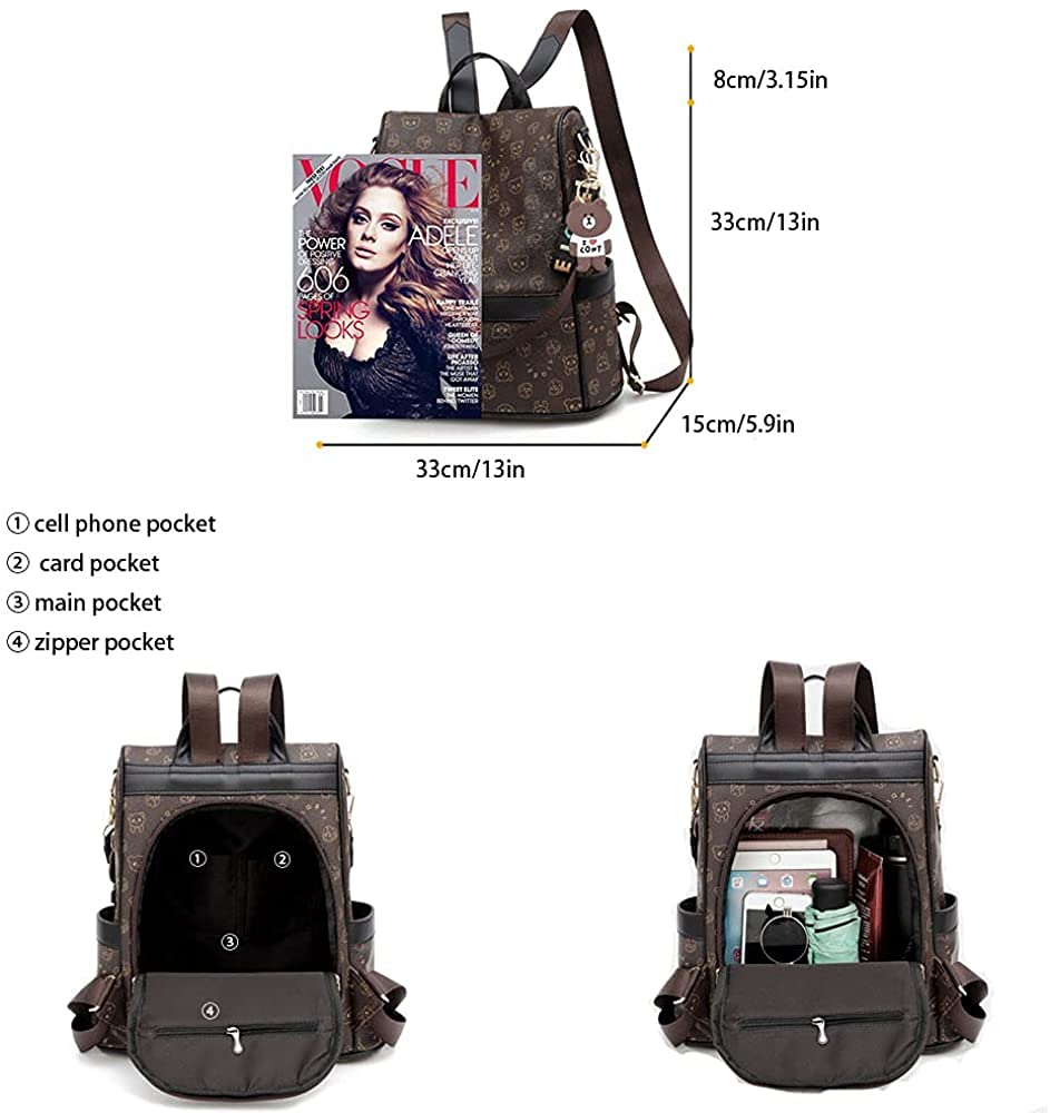 Anti-Theft Women's Backpack Purse - Stylish Cute School & Travel Shoulder Bag, Bookbag Satchel for College, Commuting & Daily Use