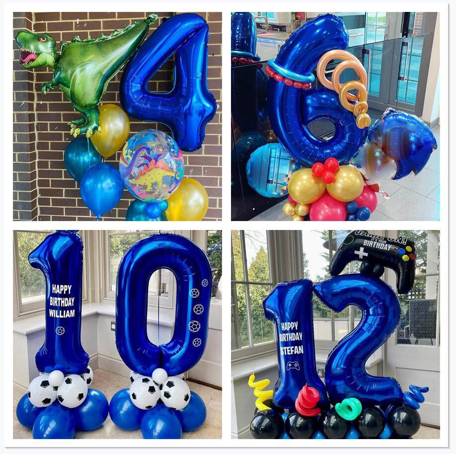 40 Inch Navy Blue Number 6 Foil Balloons - Large Mylar 6th Birthday Balloon Decor for Parties, Graduation, Baby Shower & Anniversary Celebrations - Perfect for Photo Backdrops and Event Centerpieces