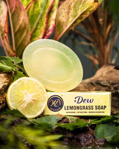 Me And Earth Glycerine Lemongrass Soap - Natural Herbal Soap for Oily Skin & Tan Removal - 2 Pack (100g Each) - Gentle Cleansing for Face & Body - Perfect for Daily Skincare Routine & Spa Days
