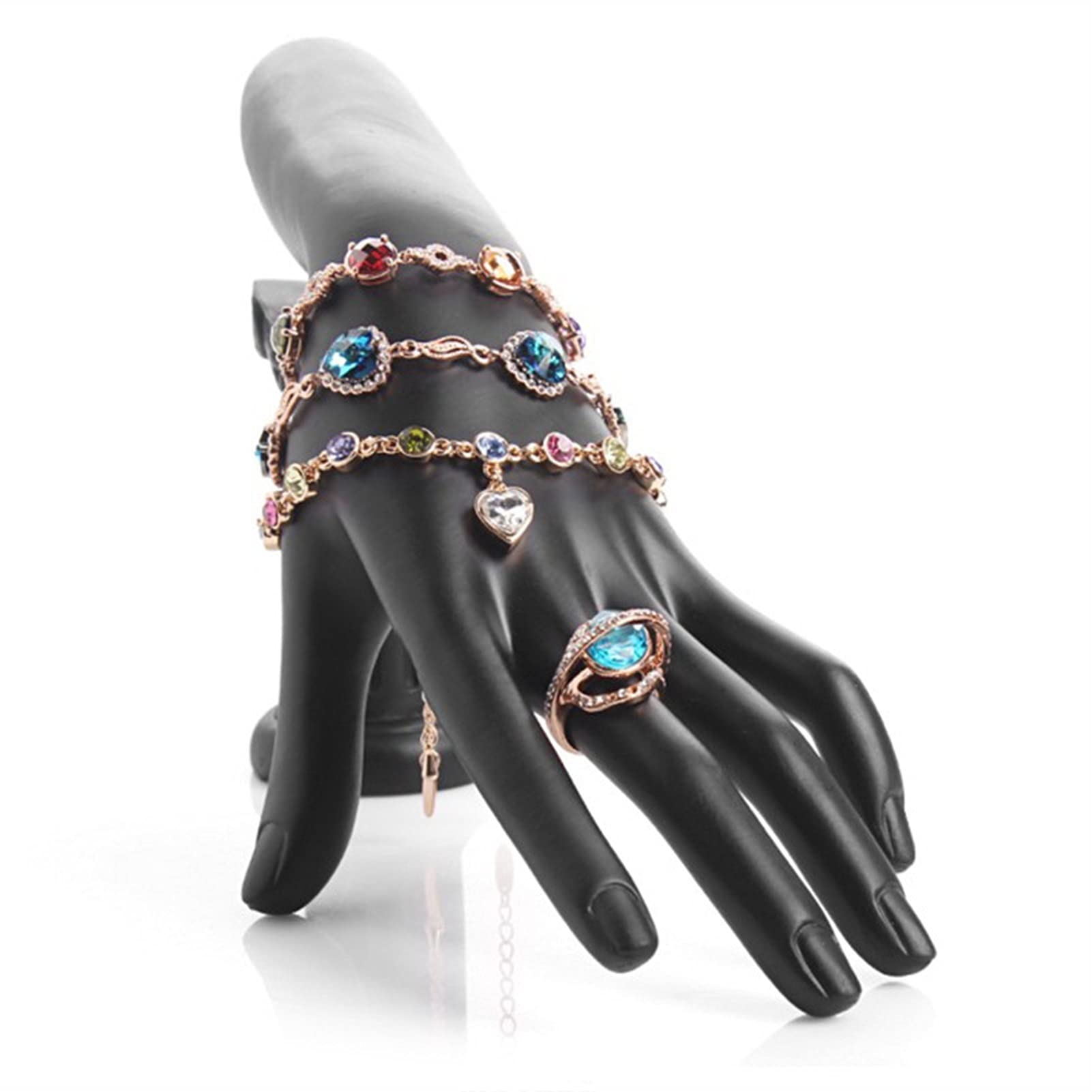 NENYAO White Resin Jewelry Display Stand - Mannequin Hand Bracelet Ring Necklace Holder for Jewelry Store, Boutique, Trade Show & Retail Accessories Display - Perfect for Showcase, Photography & Store Decor