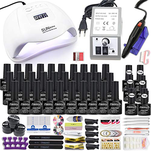 Professional 30/20/10 Kind Manicure Set with Nail Drill Machine & UV LED Lamp - Complete Nail Polish Kit for Acrylic Nails, Gel Polish & Nail Art - Perfect for Home Salon, DIY Nail Care & Professional Use