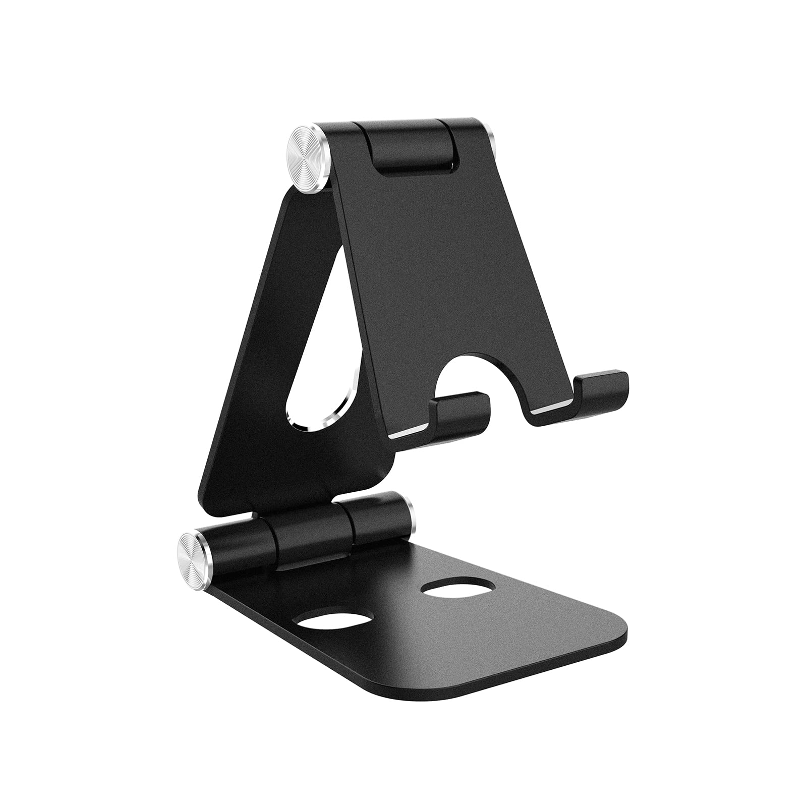 Simpeak Universal Phone Stand Holder - Compact Aluminum Desk Dock for iPhone, Samsung & Smartphones - Black | Perfect for Home, Office & Travel Use