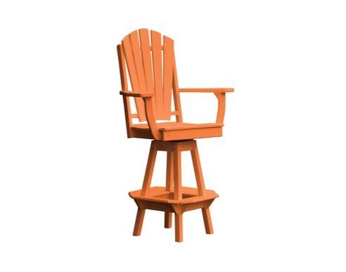 A & L Furniture Adirondack Swivel Bar Chair with Arms - Outdoor Patio, Poolside & Garden Seating for Relaxing & Entertaining