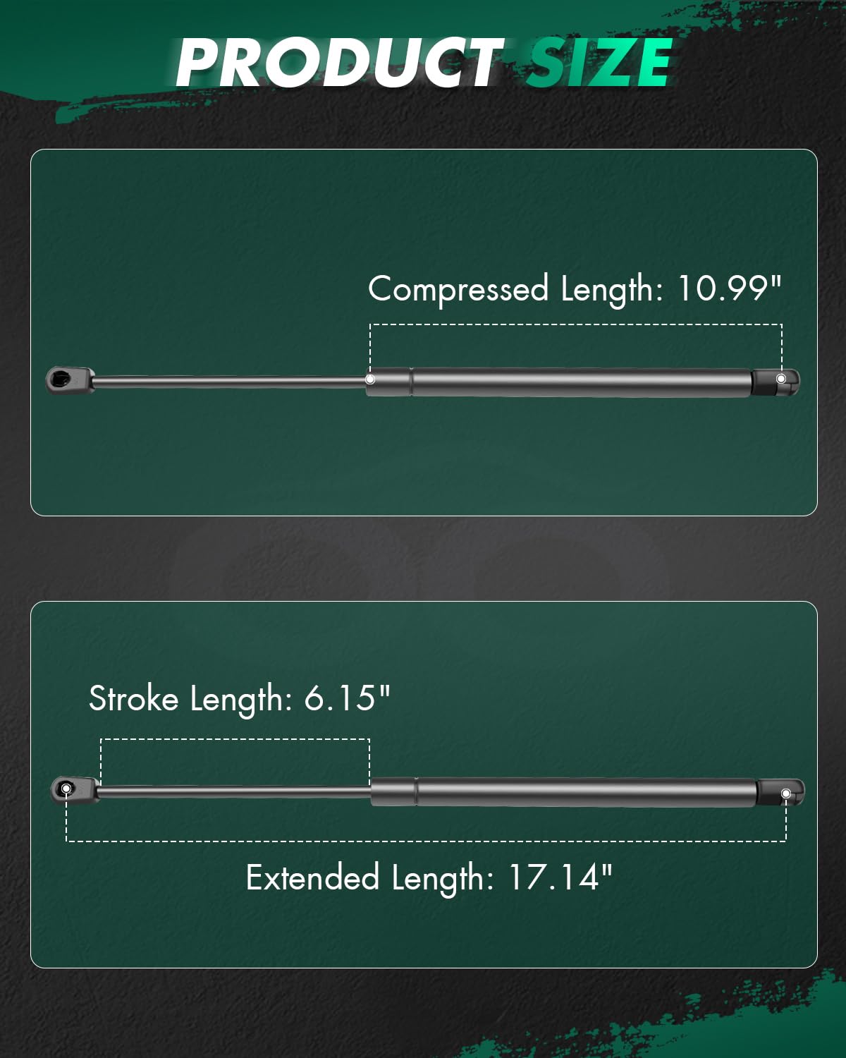 SCITOO Gas Struts Lift Supports Replacement for Hyundai Santa Fe 2001-2006 - Heavy Duty Window Glass Lift Supports Shocks - Perfect for Car Window Repair & Maintenance