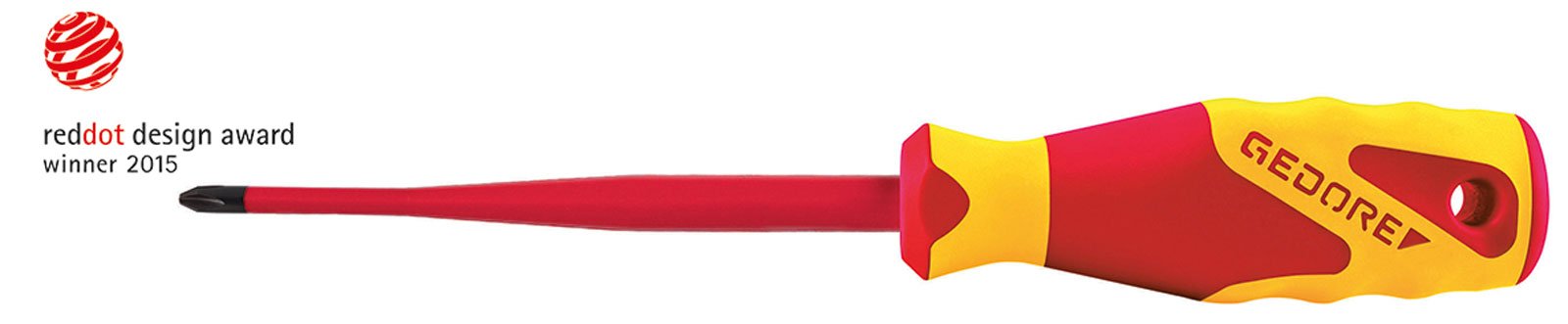 GEDORE VDE 2162 PH 1 Insulated Screwdriver - Slim Drive Phillips Head for Electrical Work | Perfect for Electricians & DIY Home Repairs