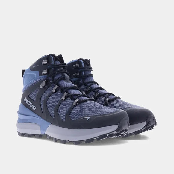 INOV8 Men's Roclite Pro Mid GTX Hiking Boots - Slate/Black - Waterproof Trail Running Shoes for Outdoor Adventures & Mountain Climbing