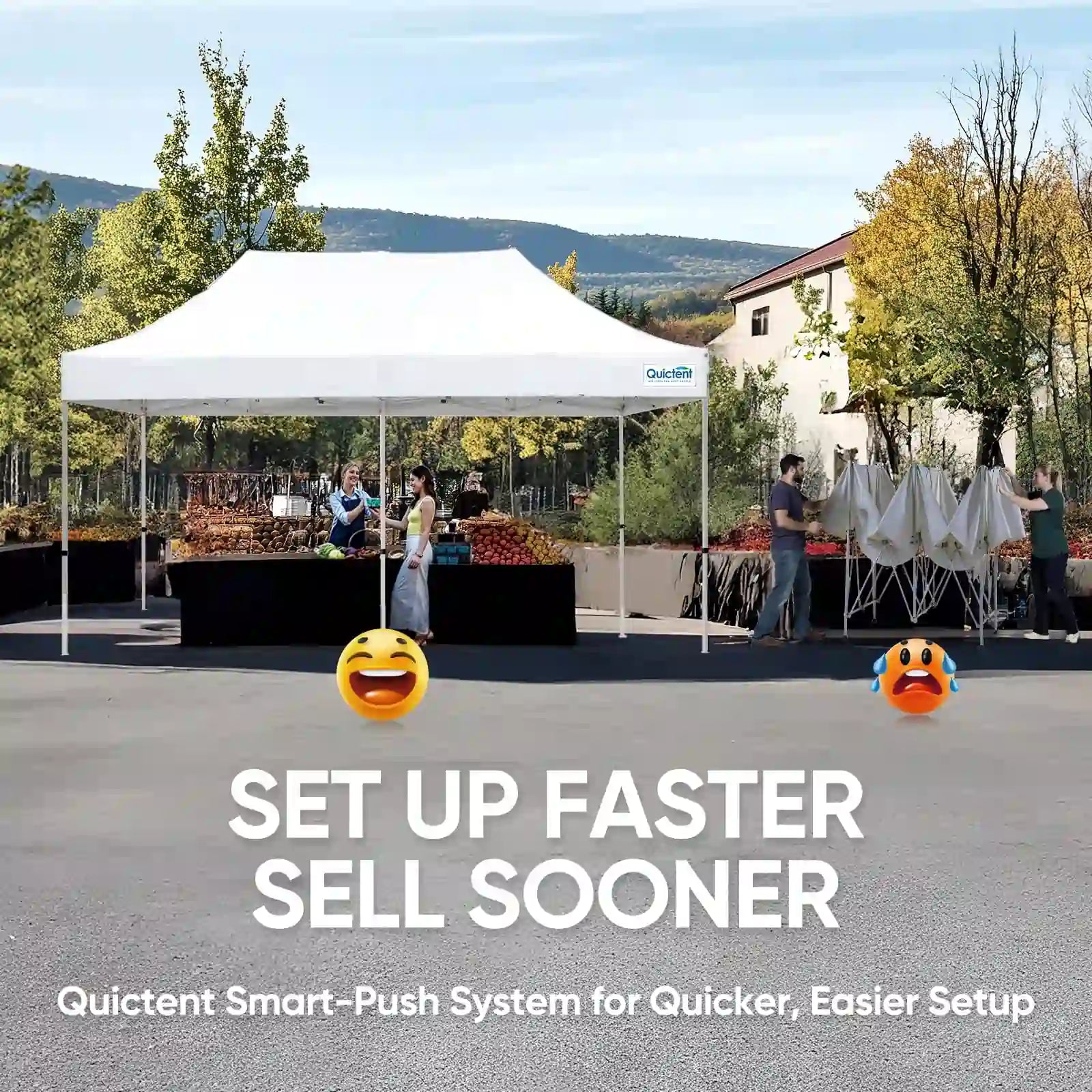 Heavy Duty Commercial Pop Up Canopy Tent - Waterproof Instant Shelter for Outdoor Events, Parties, Camping & Farmers Markets