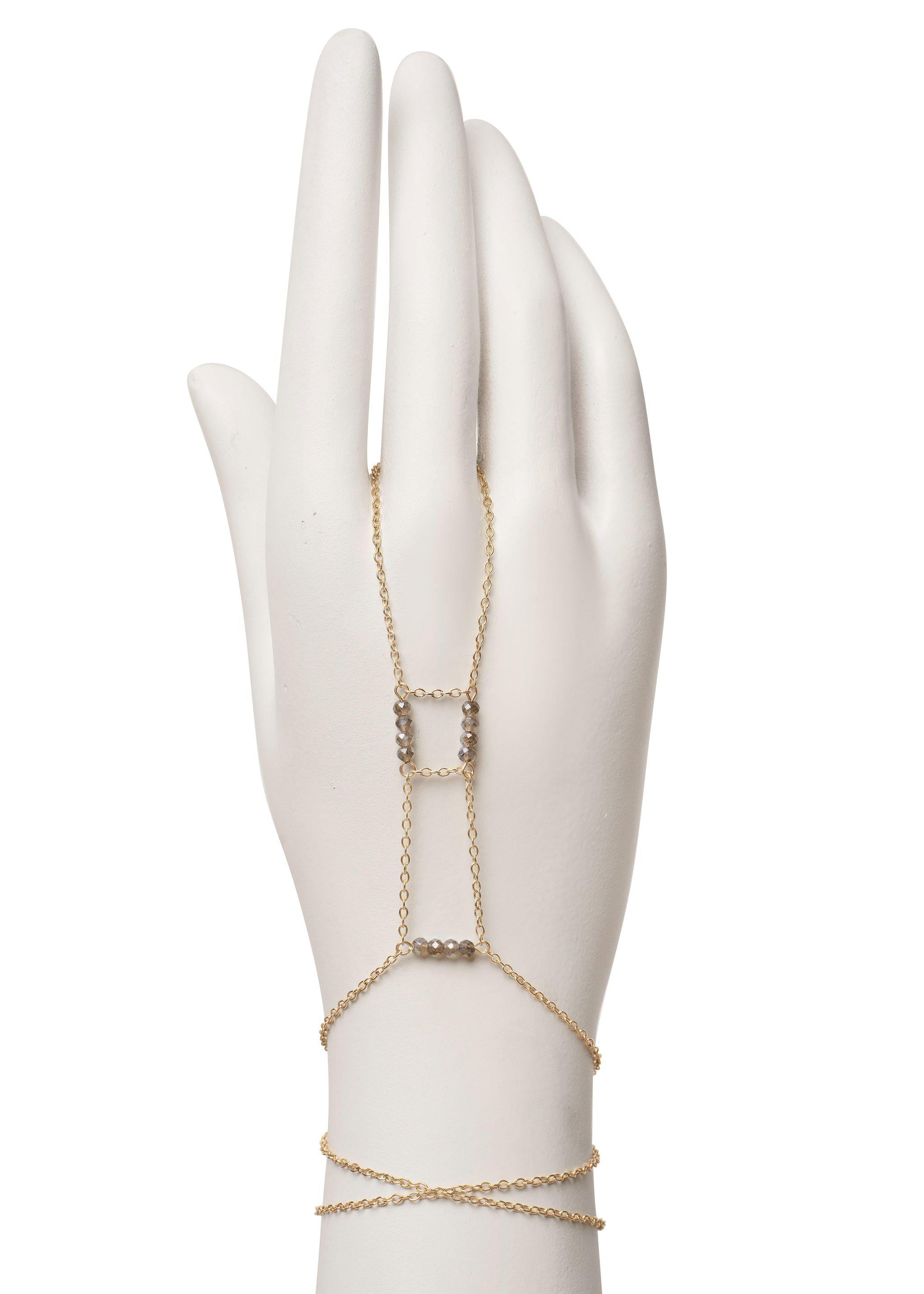 Lion's Path Elegant Gemstone Hand Chain Bracelet for Women - Boho Chic Jewelry for Parties, Weddings & Everyday Wear