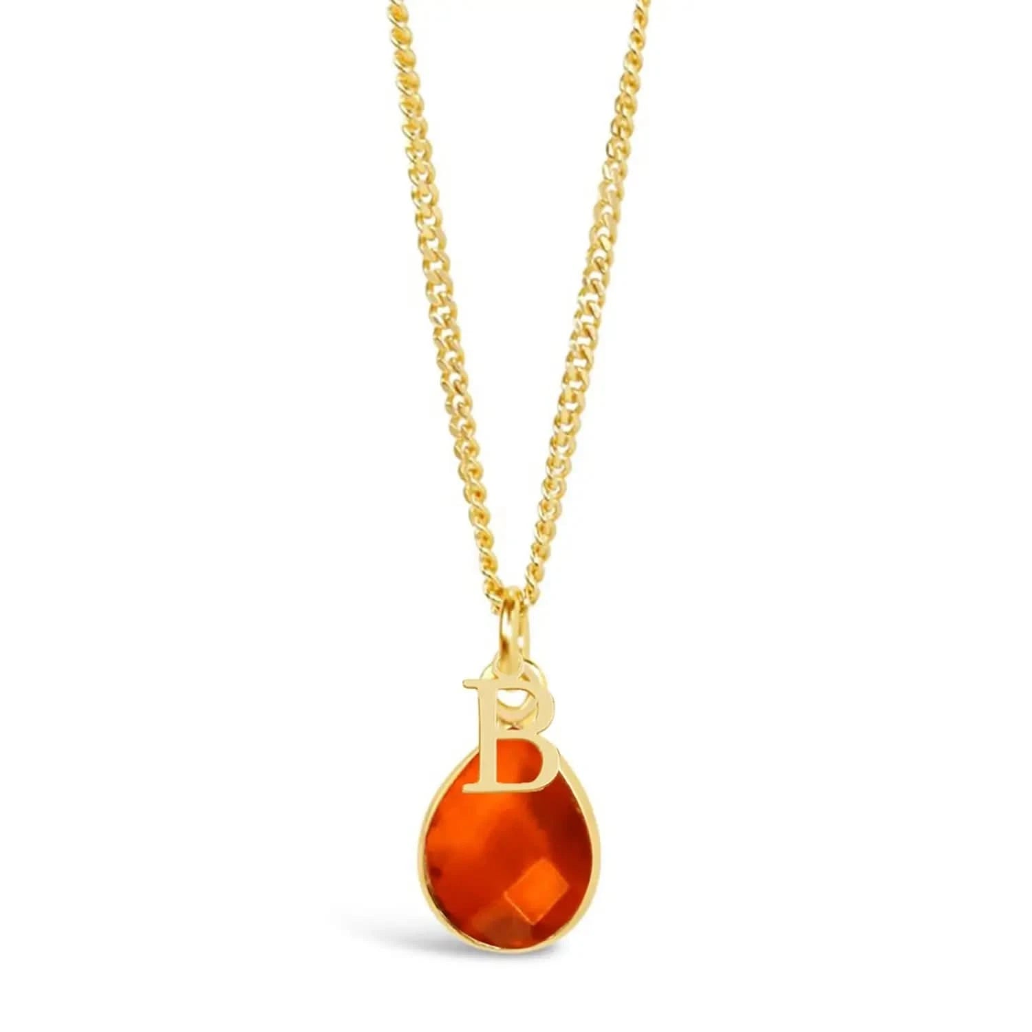 Natural Carnelian Charm Necklace - 14K Gold July Birthstone Jewelry for Women - Perfect Gift for Birthday, Anniversary & Everyday Wear