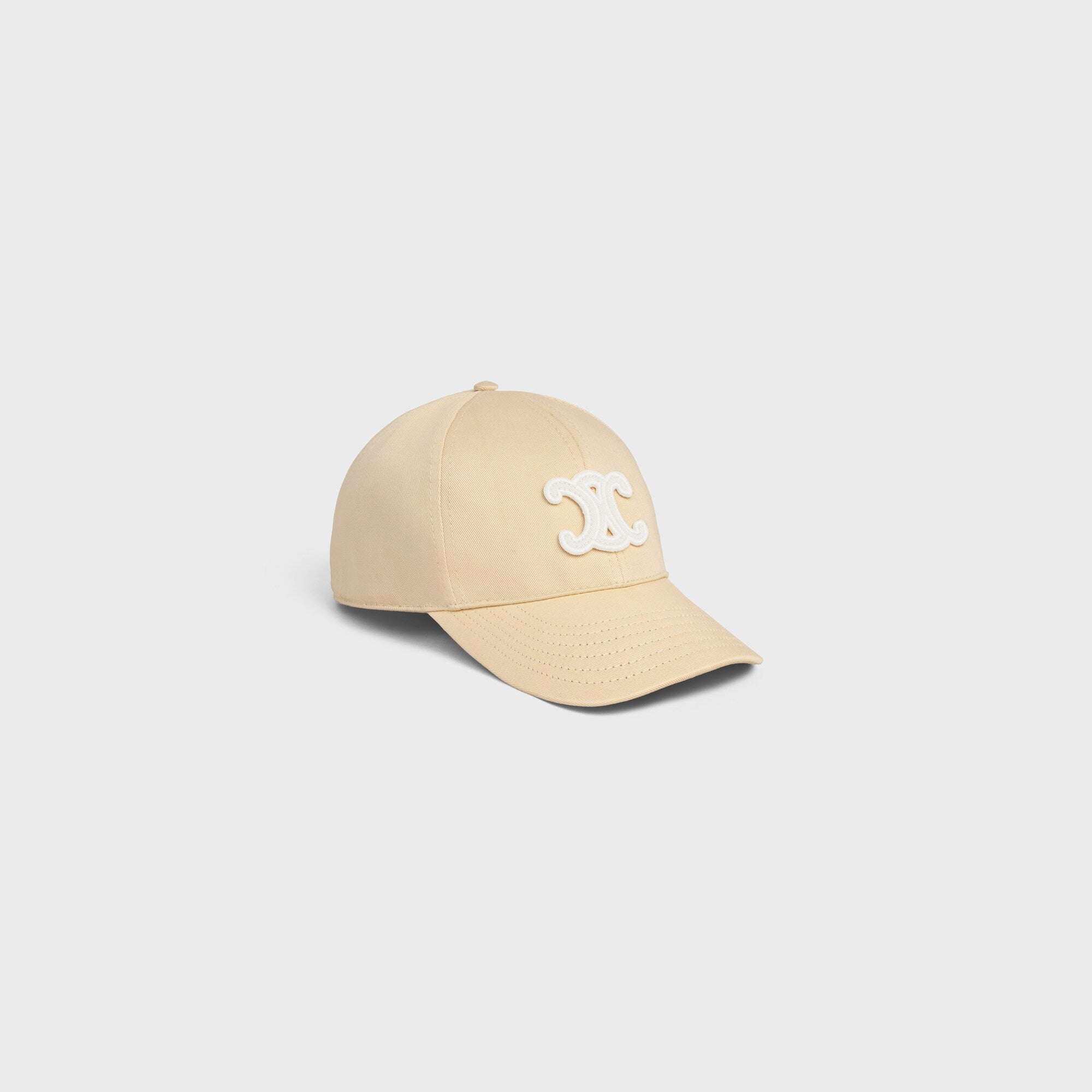 Celine Triomphe Washed Cotton Baseball Cap in Macadamia - Stylish Unisex Hat for Casual Wear, Street Fashion & Outdoor Activities