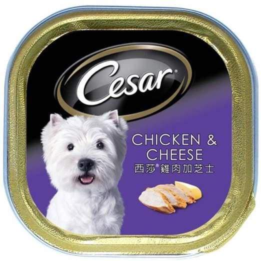 Premium Cesar Chicken & Cheese Pate Tray Dog Food - 100g Wet Food for Small Dogs | Healthy & Delicious Meal Topper or Snack for Puppies & Adult Dogs | Perfect for Travel, Training Rewards & Special Treats