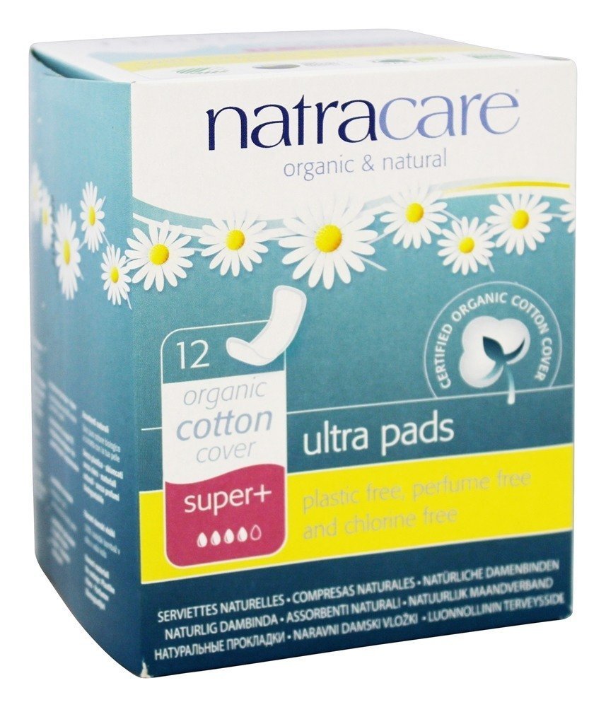 Natracure 3117 Ultra Super Absorbent Pads - 12 Count | Organic Cotton Sanitary Pads for Heavy Flow | Comfortable & Eco-Friendly Period Protection for Women