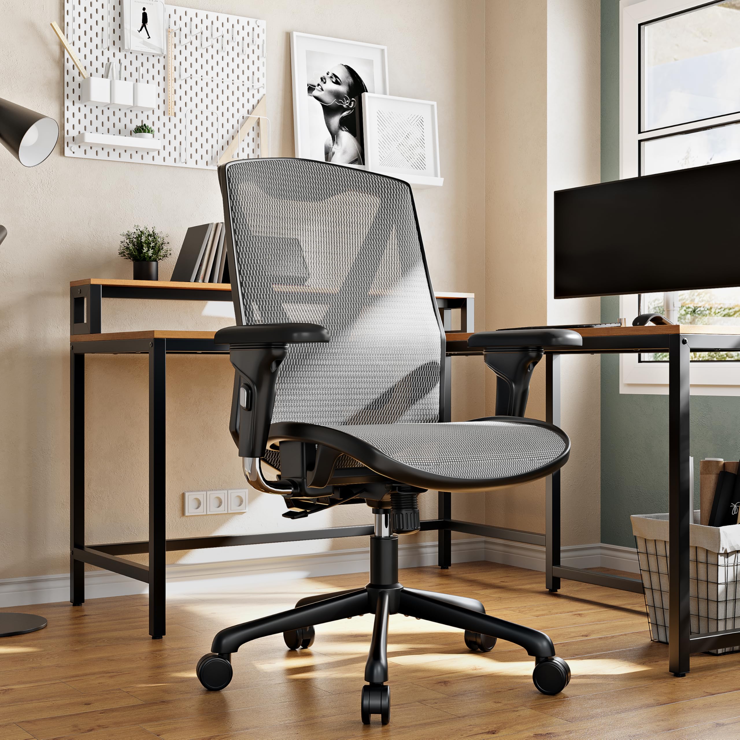 Ergonomic Office Chair with Adjustable Lumbar Support & Tilt - for Home & Workspaces