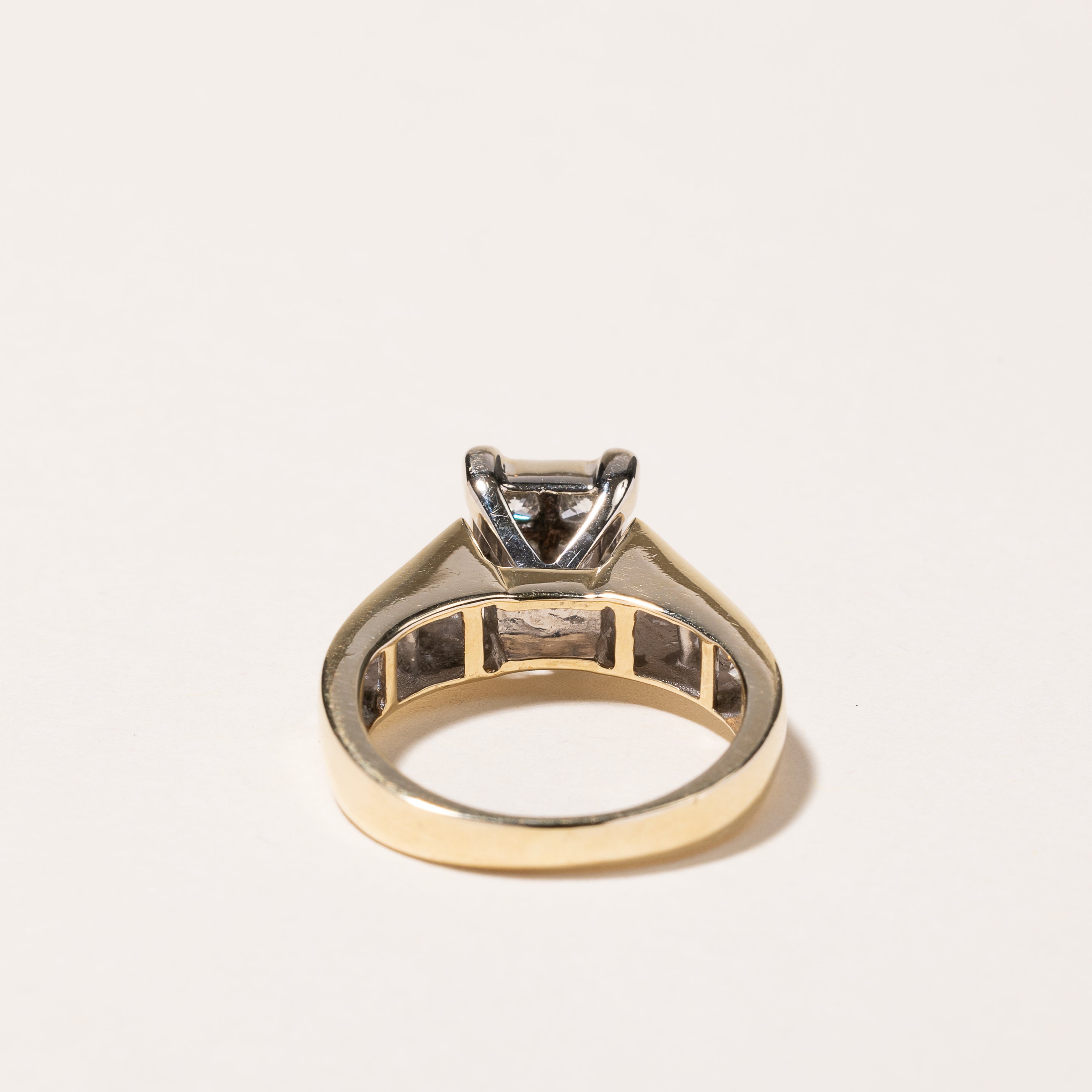 14K Yellow Gold Princess Cut Cluster Diamond Engagement Ring 1.25ctw Size 5.5 - Perfect for Proposals, Weddings & Anniversary Gifts