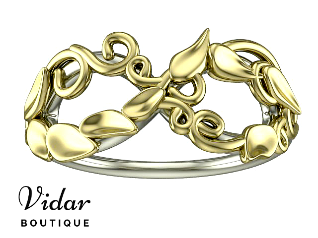 Two-Tone Gold Infinity Wedding Band for Women - Elegant & Timeless Bridal Ring for Engagement, Anniversary & Special Occasions