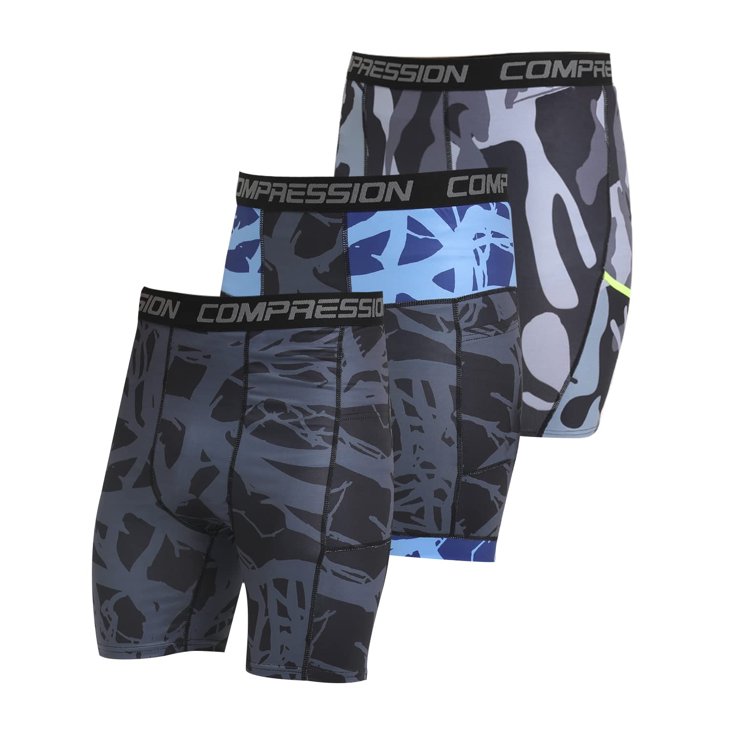 Pamyvia Men's Compression Shorts 3 Pack - Moisture Wicking Workout Underwear for Running, Gym Training & Sports - Breathable Athletic Shorts for Active Lifestyle & Performance