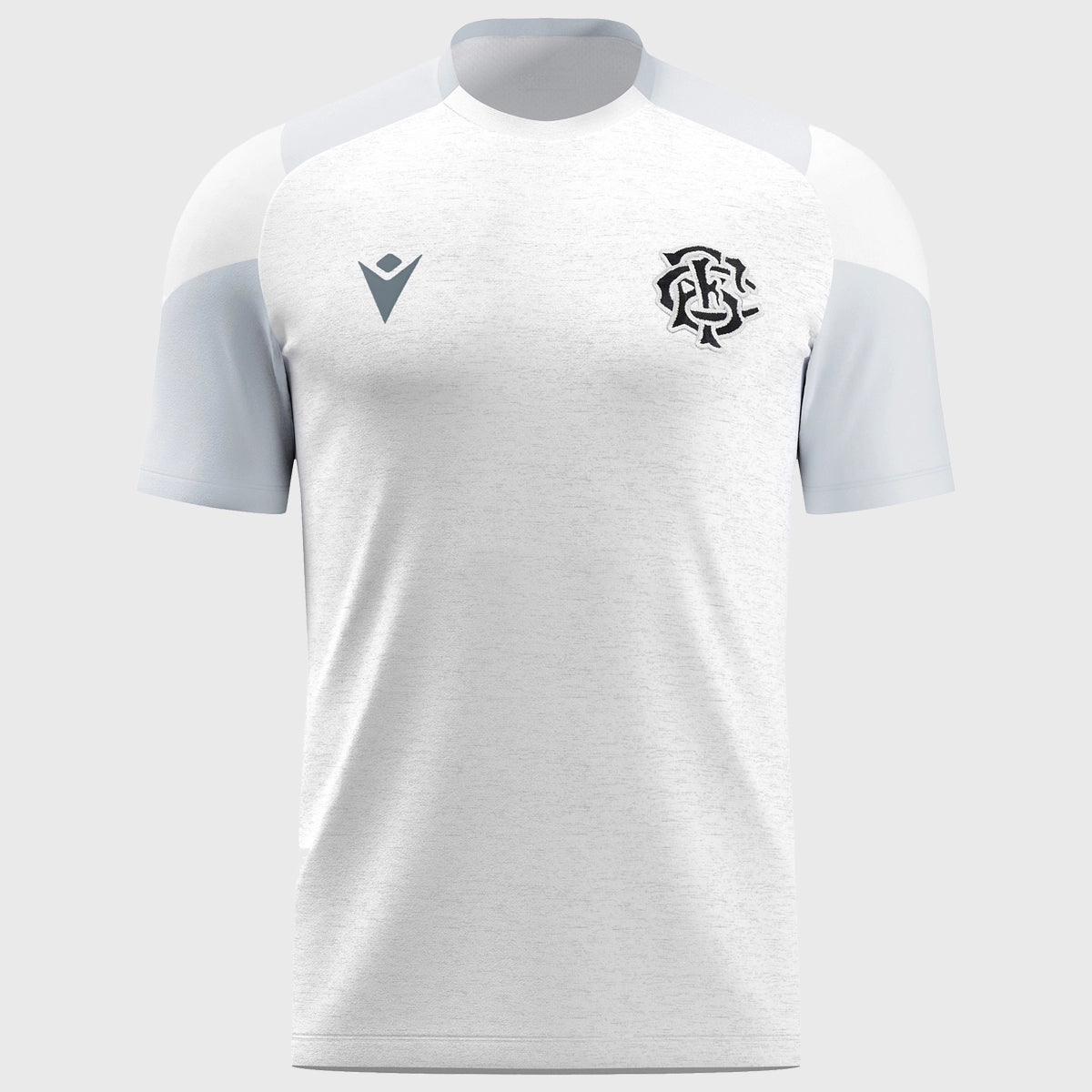 Macron Barbarians Rugby Poly Dry Performance Tee - White 2025 | Moisture-Wicking Rugby Shirt for Training & Matches