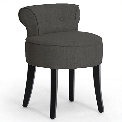 BOWERY HILL Modern Lounge Stool - Grey Accent Chair for Living Room, Bedroom, or Office - Comfortable Seating for Home Decor and Relaxation