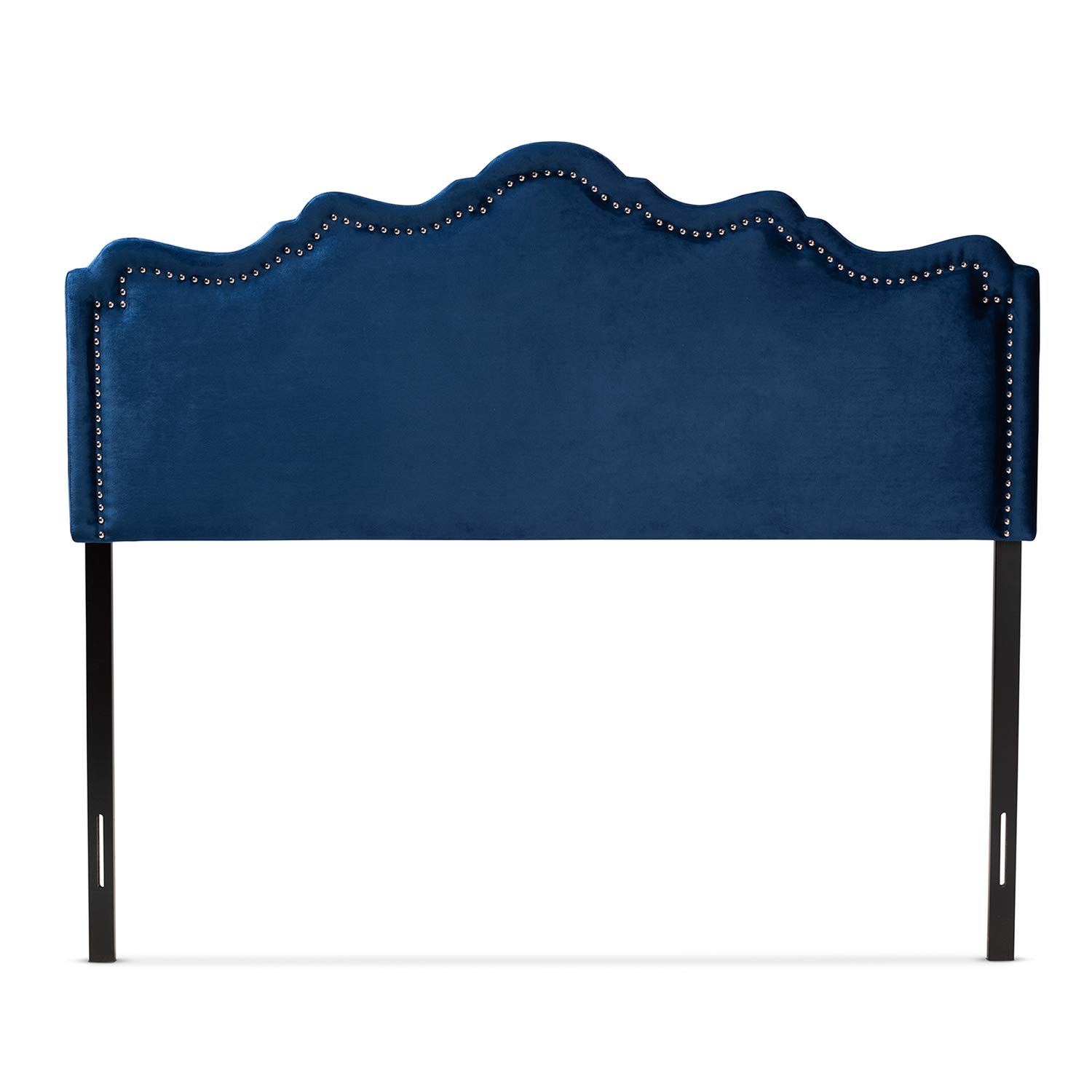 Baxton Studio Nadeen Modern Navy Blue Velvet Queen Size Headboard - Upholstered Fabric Bed Frame for Master Bedroom & Guest Room Decor