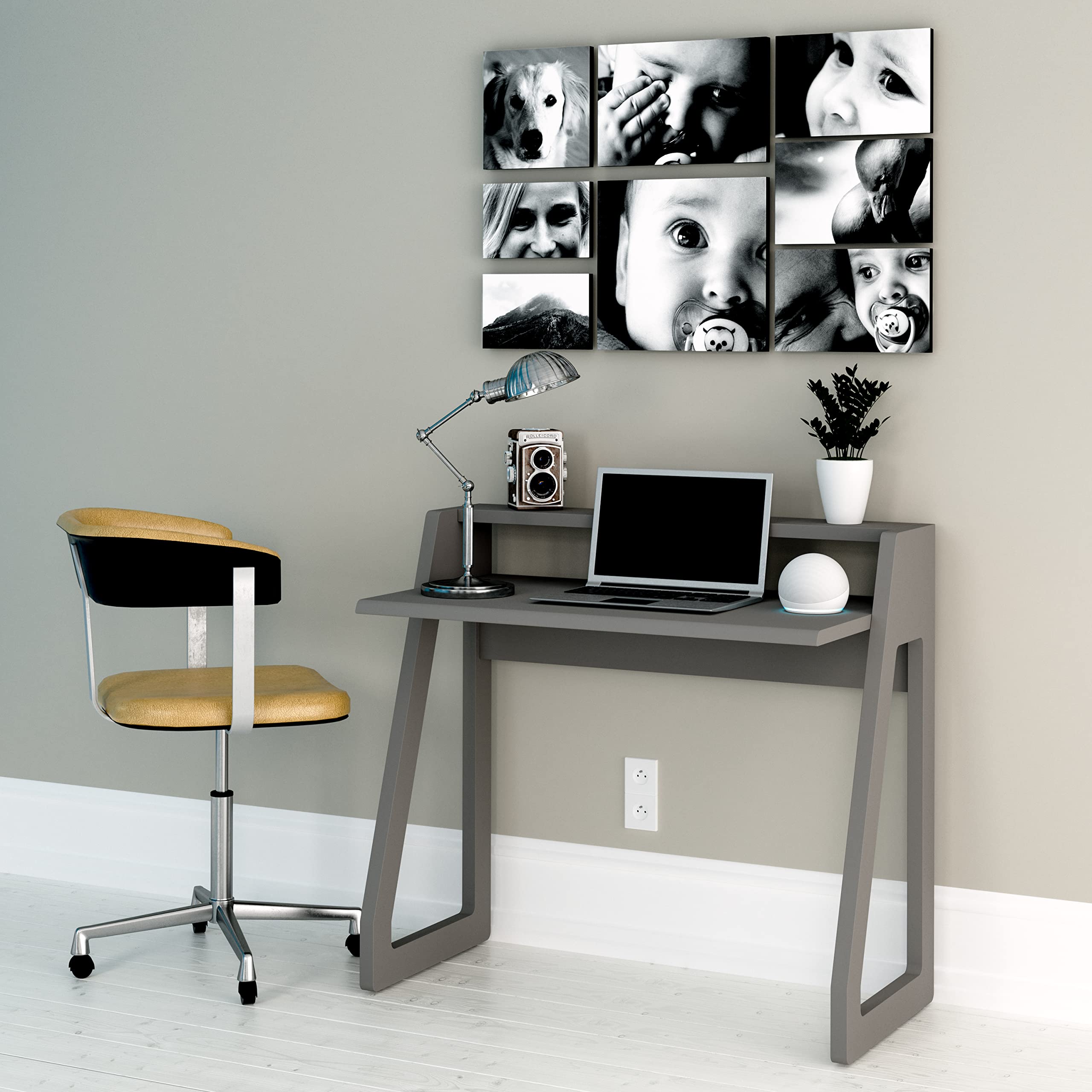 Compact Modern Computer Desk for Bedroom, Office & Small Spaces - Sturdy Writing Desk for Students, Kids & Adults with Display Shelf - Perfect for Home Office, Study Room & Dormitory Workspace