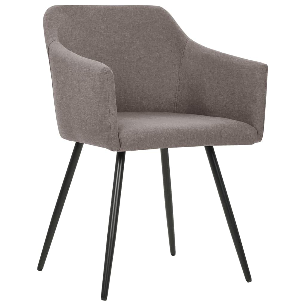 vidaXL Modern Taupe Fabric Dining Chairs Set of 4 - Comfortable Ergonomic Design with Durable Metal Frame - Perfect for Dining Room, Kitchen, Restaurant & Home Decor