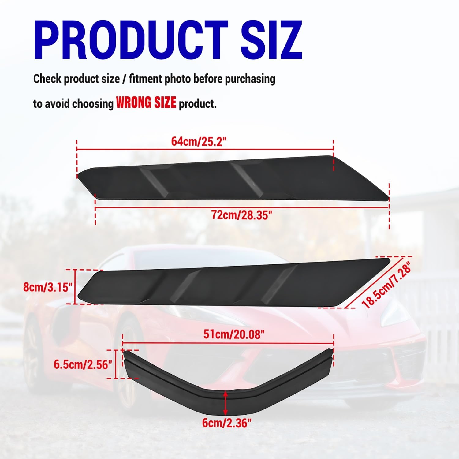 Corvette C8 Z51 Coupe & C8 Z06/E-Ray Rear Window Spoiler & Dry Bay Vent Blocks - Car Wash Protection & Engine Bay Air Vent Inserts (2020-2023 Models) - Perfect for Car Shows, Track Days & Daily Driving Protection