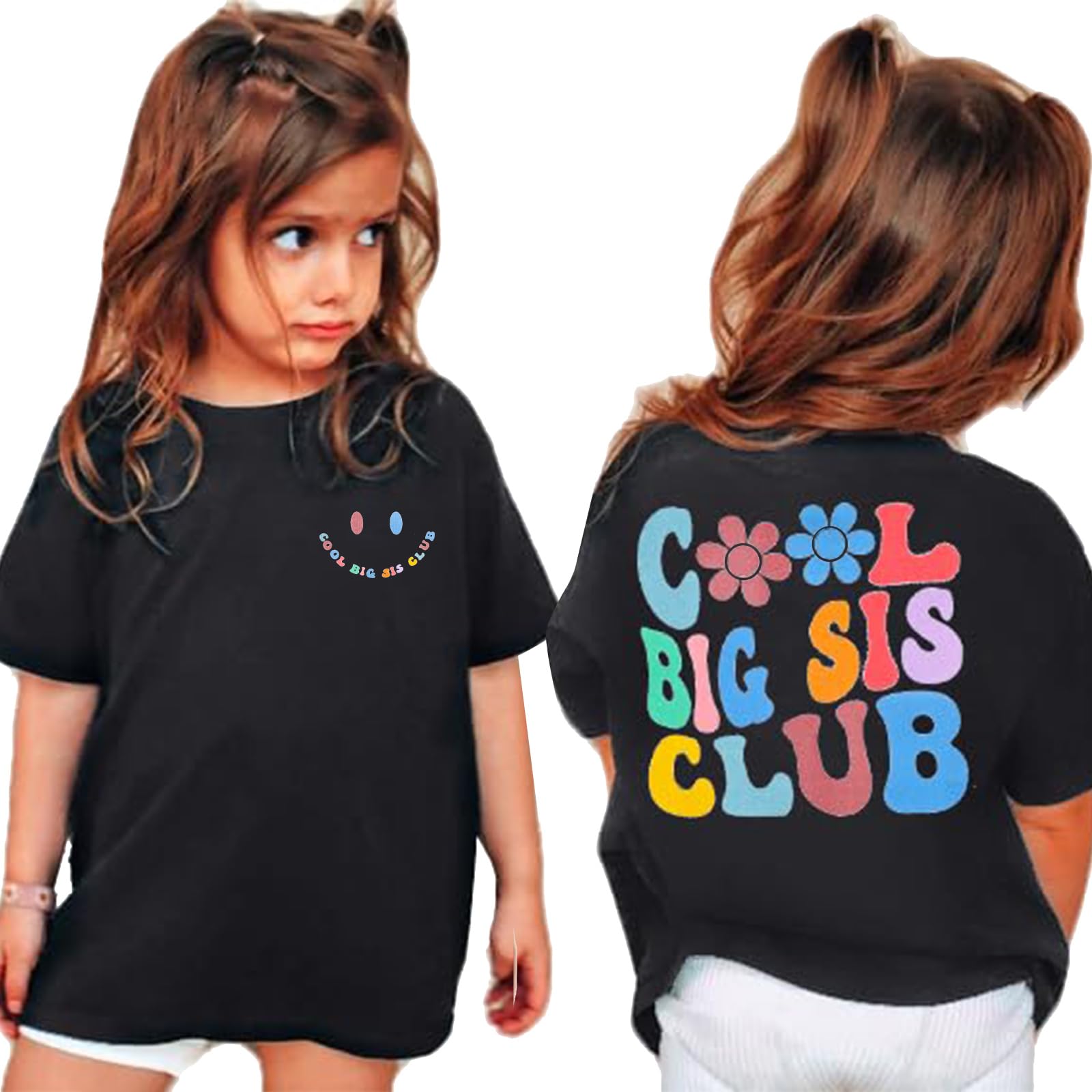 Big Sister Shirt - Cool Letter Printed Top for Toddler Girls | Sibling Announcement Gift