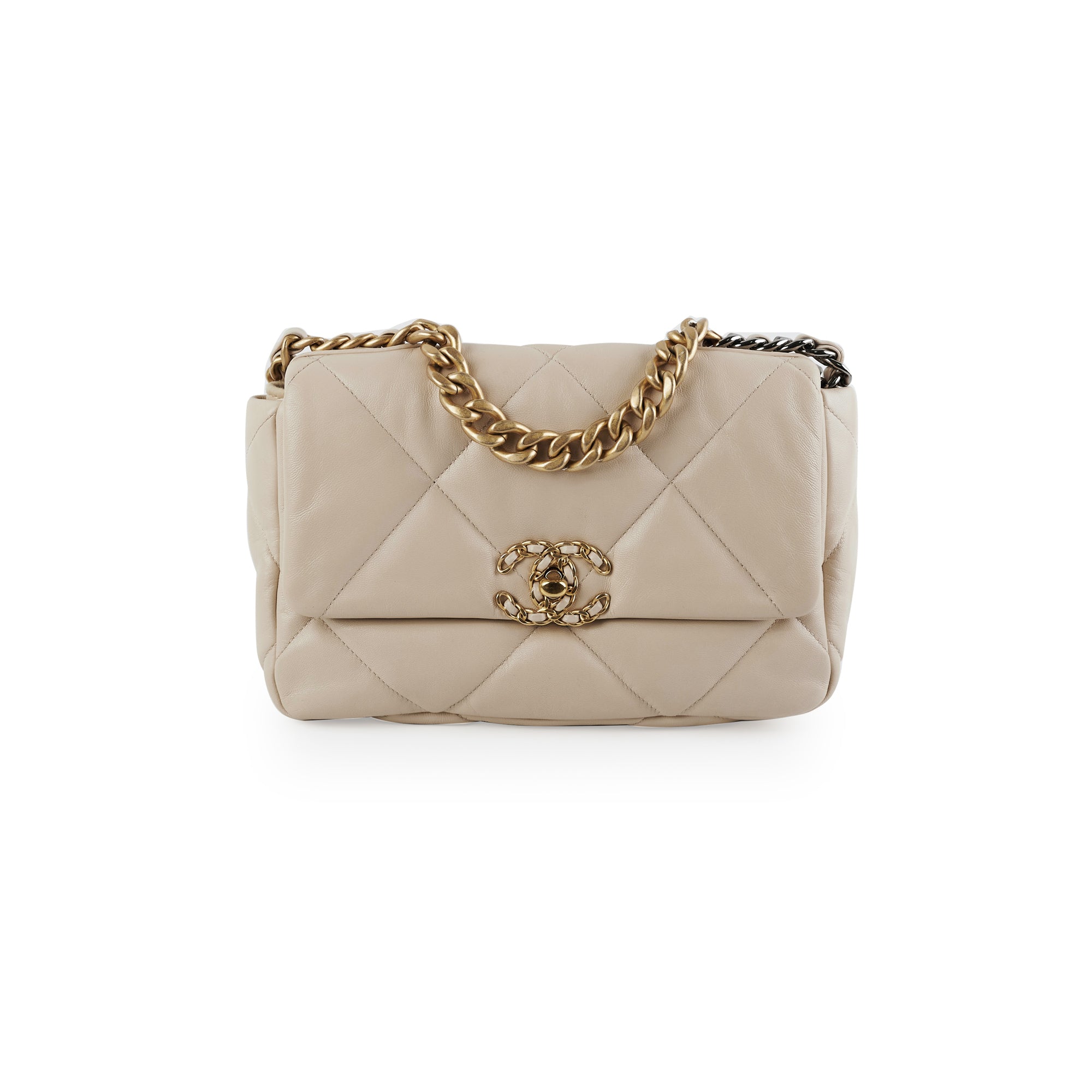 Chanel 19 Small Beige Leather Crossbody Bag - Luxury Designer Handbag for Women, Perfect for Everyday Use, Date Night & Special Occasions