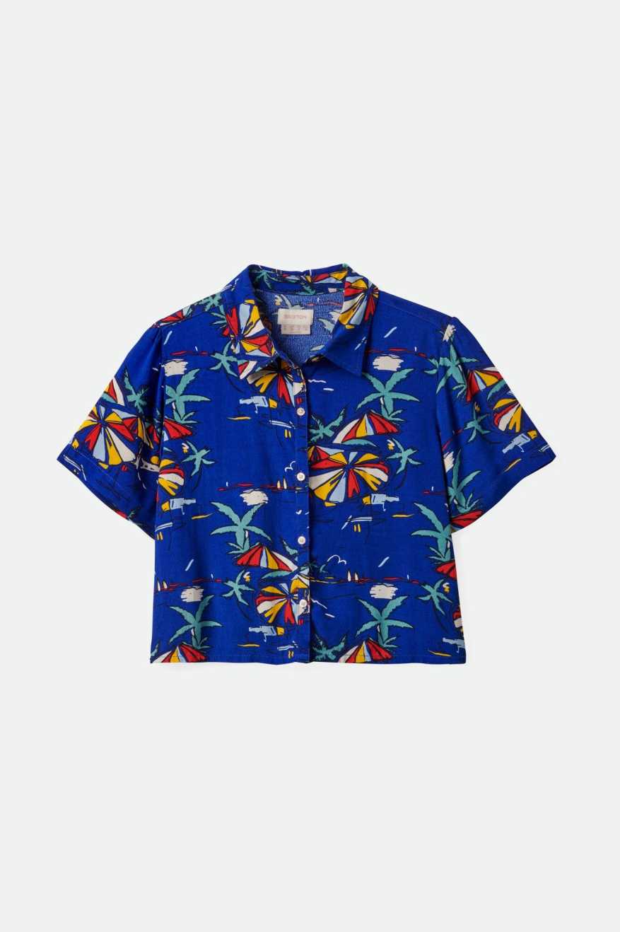 Riviera Short Sleeve Woven Shirt for Men - Lightweight Summer Casual Button Up Shirt - Perfect for Beach, Surfing, and Outdoor Activities