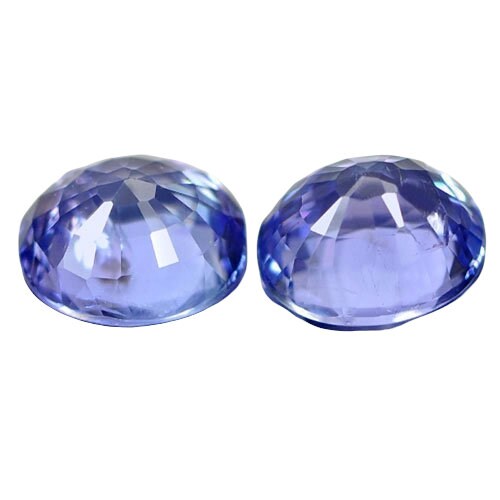 1.50tcw Natural Slightly Purplish Blue Tanzanite Loose Stones - 6x5mm Oval Cut, VS Clarity, Matched Pair for Jewelry Making & Engagement Rings