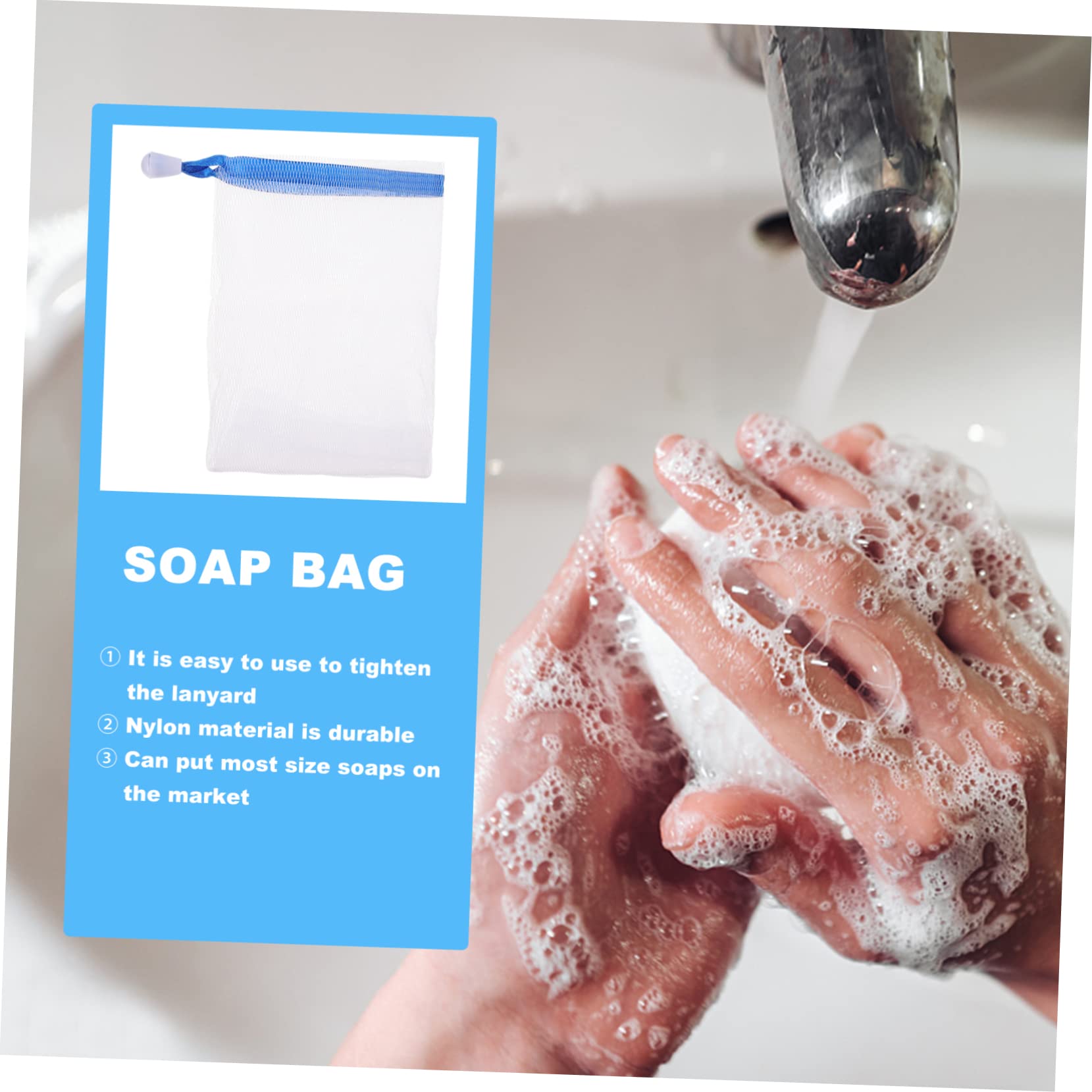 20Pcs Soap Foaming Nets Mesh Soap Bags with Hanging Rope - Reusable Soap Savers for Bath & Shower | Random Colors | Creates Rich Lather for Gentle Cleansing | Perfect for Travel, Gym & Eco-Friendly Bathrooms