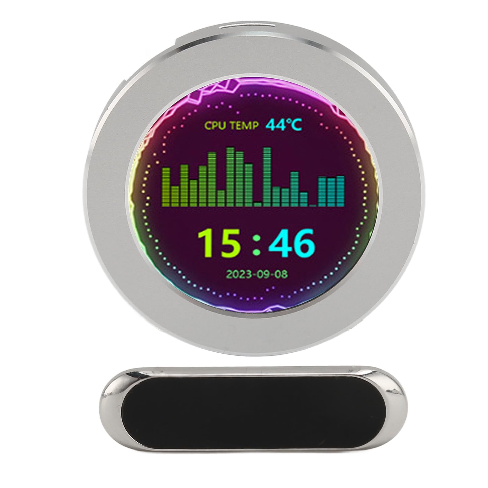 2.1 Inch LCD PC CPU Temperature Monitor - Easy to Use Desktop Computer Hardware Sensor (Silver) | Perfect for Gaming Rigs, Workstations & Home Office Setups