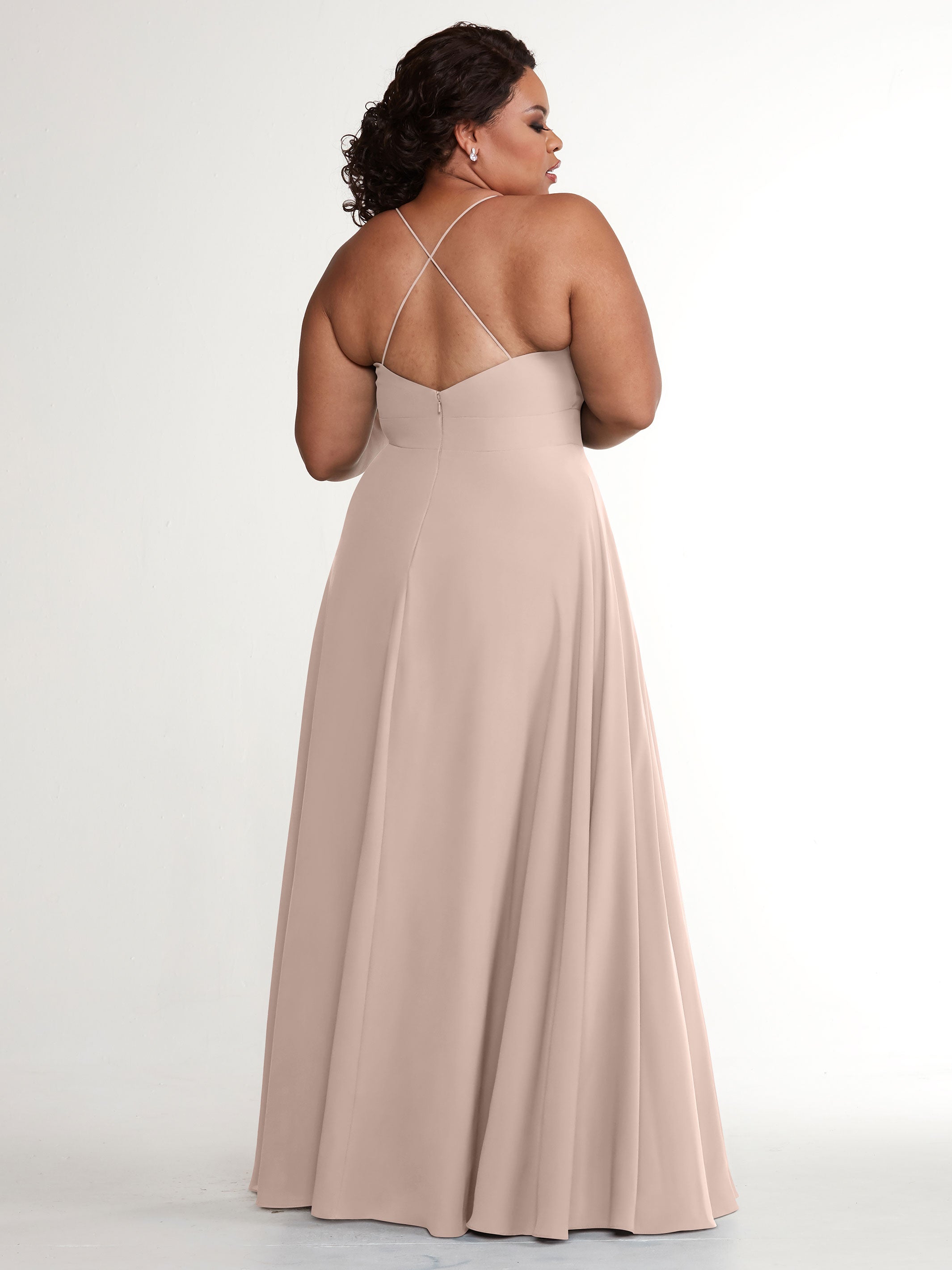 Elegant 83027 Simple Stretch Chiffon A-Line Bridesmaid Dress with Pleats - Perfect for Weddings, Formal Events & Special Occasions
