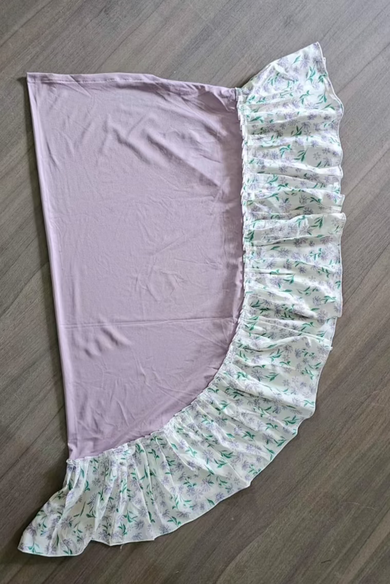 Baby Hijab Scarf - Soft Lilac Floral Print for Girls - Perfect for Daily Wear, Special Occasions & Muslim Prayer