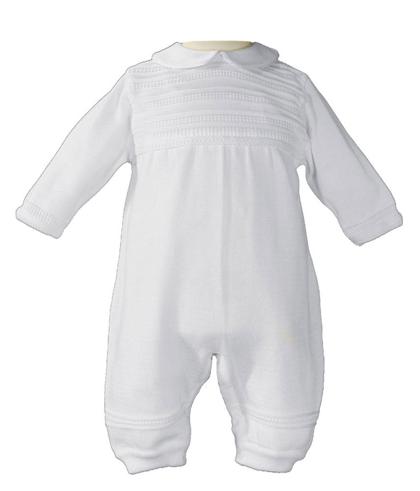Boys Cotton Knit Christening Outfit - Soft Baptism Romper for Baby Boys | Perfect for Christening Ceremonies, Baby Showers & Special Occasions