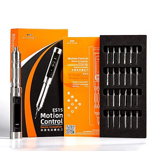ES15 Smart Motion Control Electric Screwdriver - Intelligent Sensor Tech for Computer & Phone Repair | DIY Electronics, Home Improvement & Professional Use