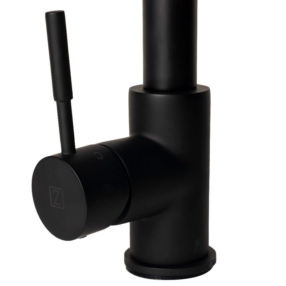 ZLINE Monet Matte Black Pull Down Single Handle Kitchen Faucet - Modern High Arc Design for Easy Cleaning | Perfect for Farmhouse, Commercial & Residential Kitchens (MON KF MB)
